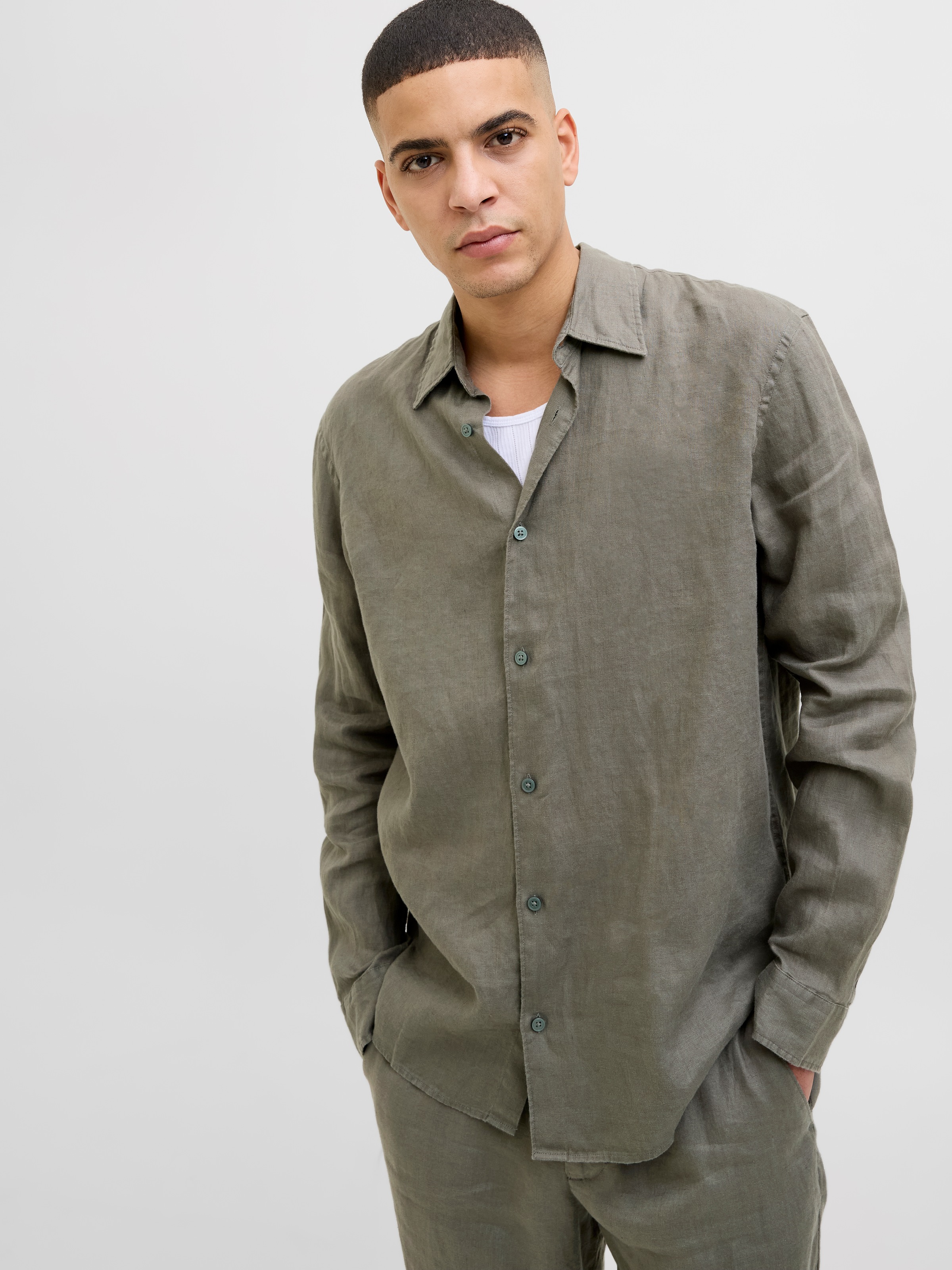 Jack & Jones Langarmhemd »JPRCCLAWRENCE LINEN L/S SHIRT SN«