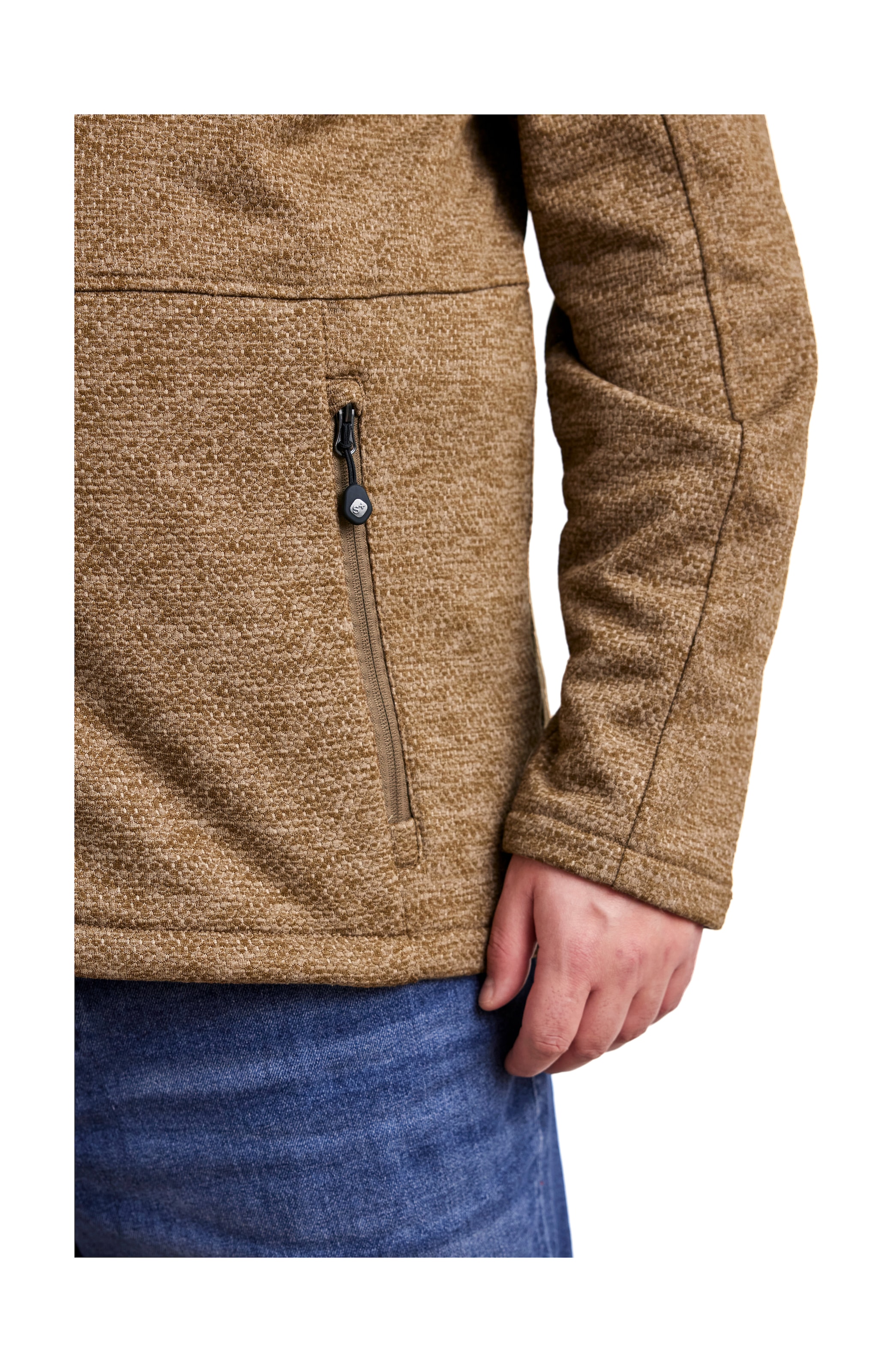 STOY Fleecejacke »STS 6 MN KNTFLC JCKT«, Leichte Strickfleecejacke mit 4-Wege-Stretch und 2-Wege-Reißverschluss