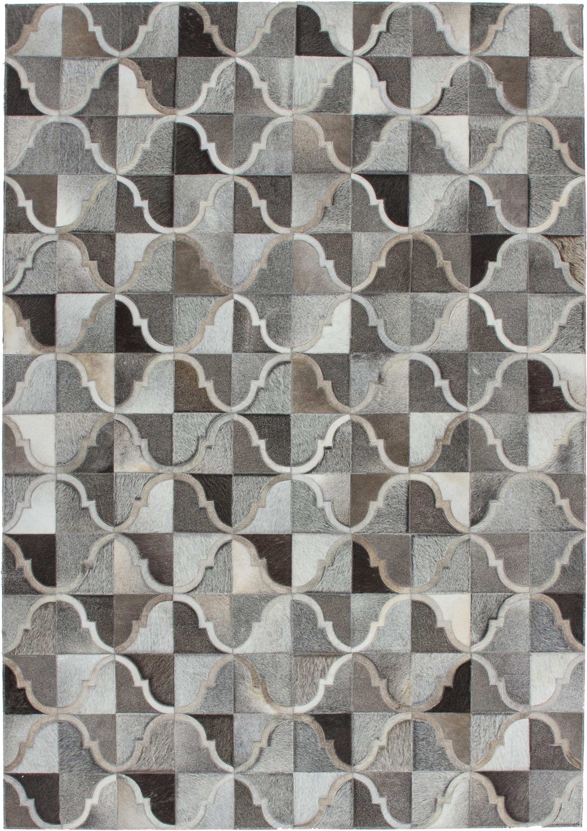 Kayoom Fellteppich »Lavish 310 Lederteppich«, rechteckig, 8 mm Höhe, Patchwork-echtes Leder-Fell, Wohnzimmer