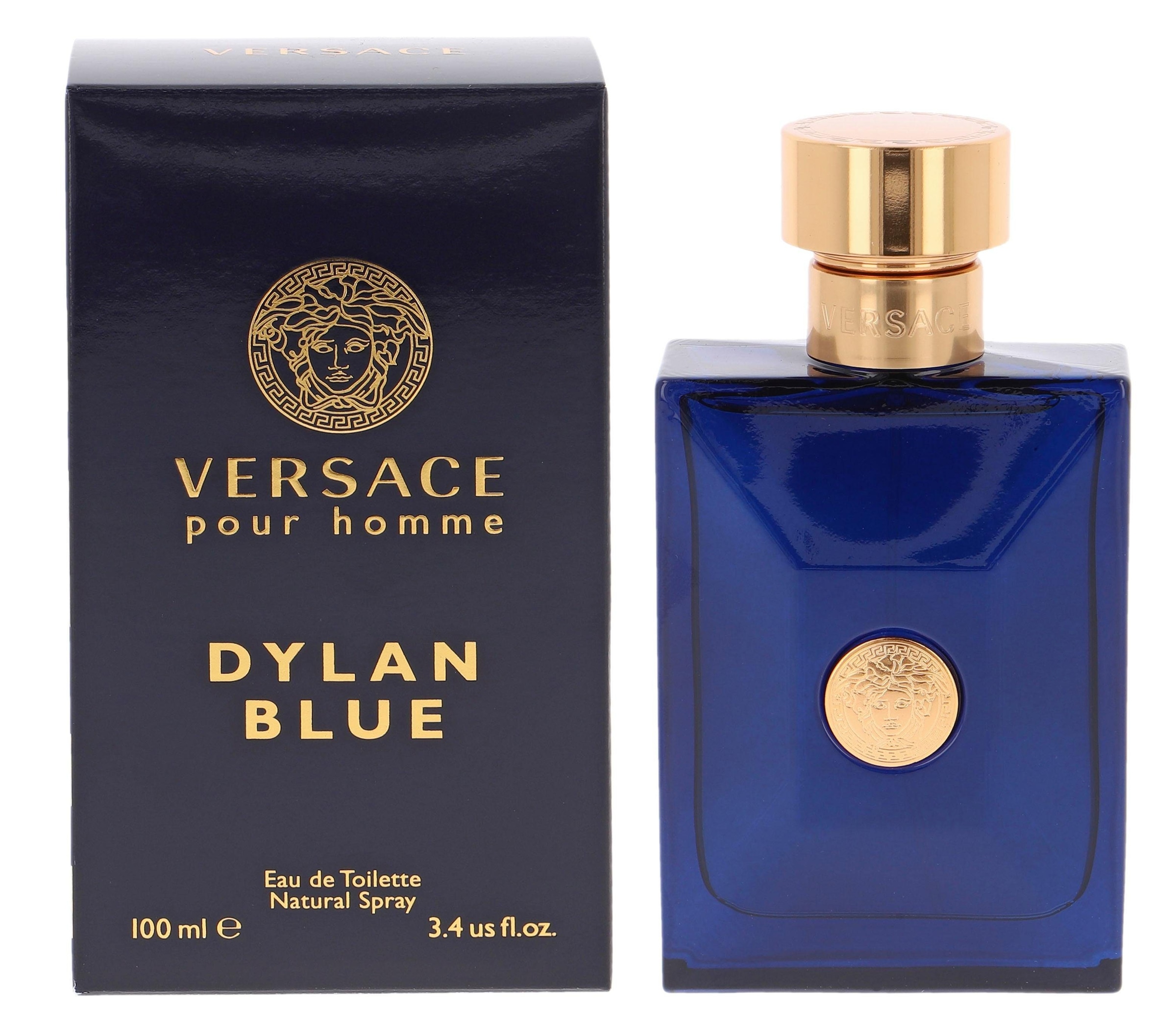 Versace Eau de Toilette »POUR HOMME DYLAN BLUE« Aquatischer Herrenduft mit Patchouli, Bergamotte und Tonkabohnen.