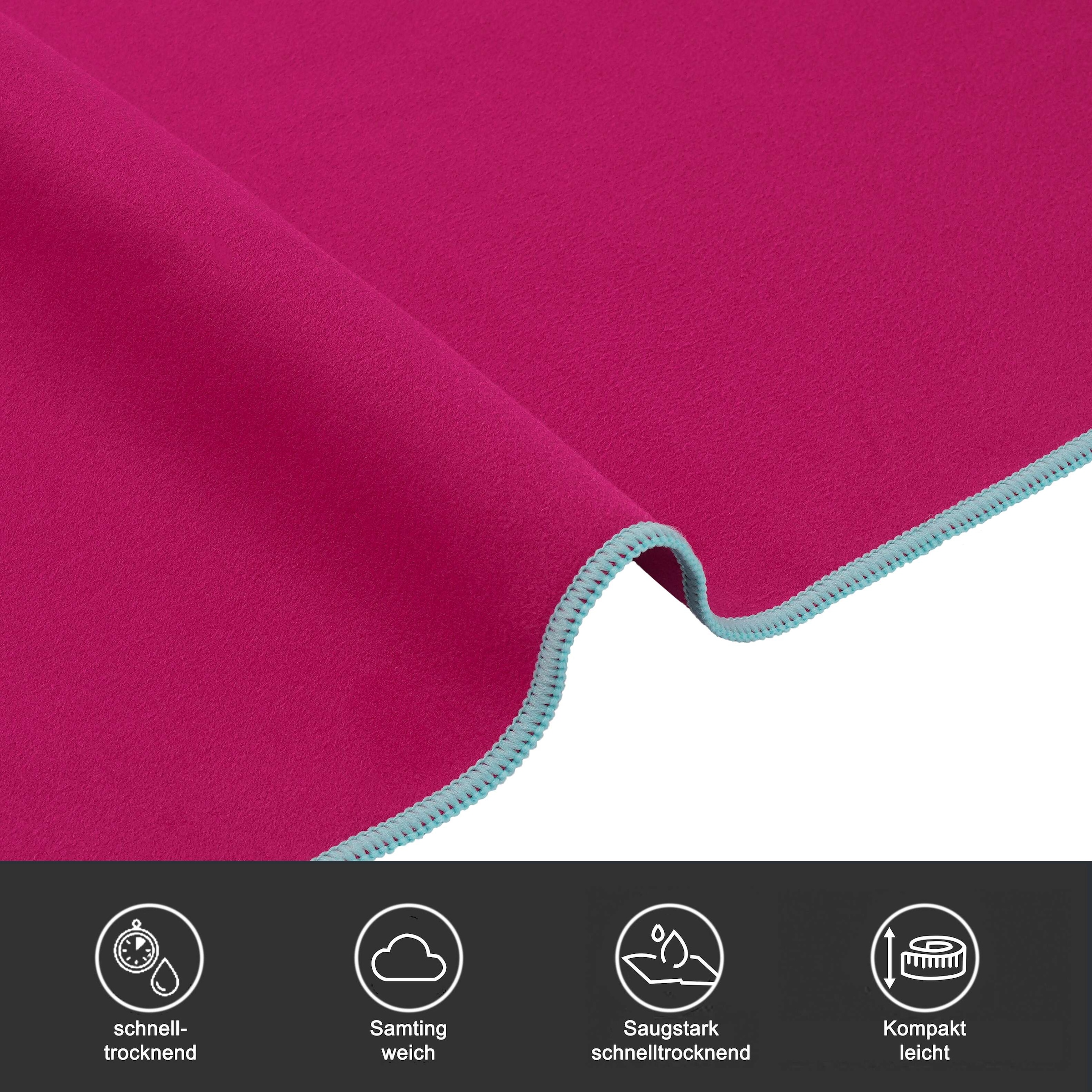 OTTO home Handtücher »Leoa, diverse Größen, Sporthandtuch, Reisehandtuch, Strandtuch« sehr leicht, kompakt, schnelltrocknend, Mikrofaser mit Kontrastnaht