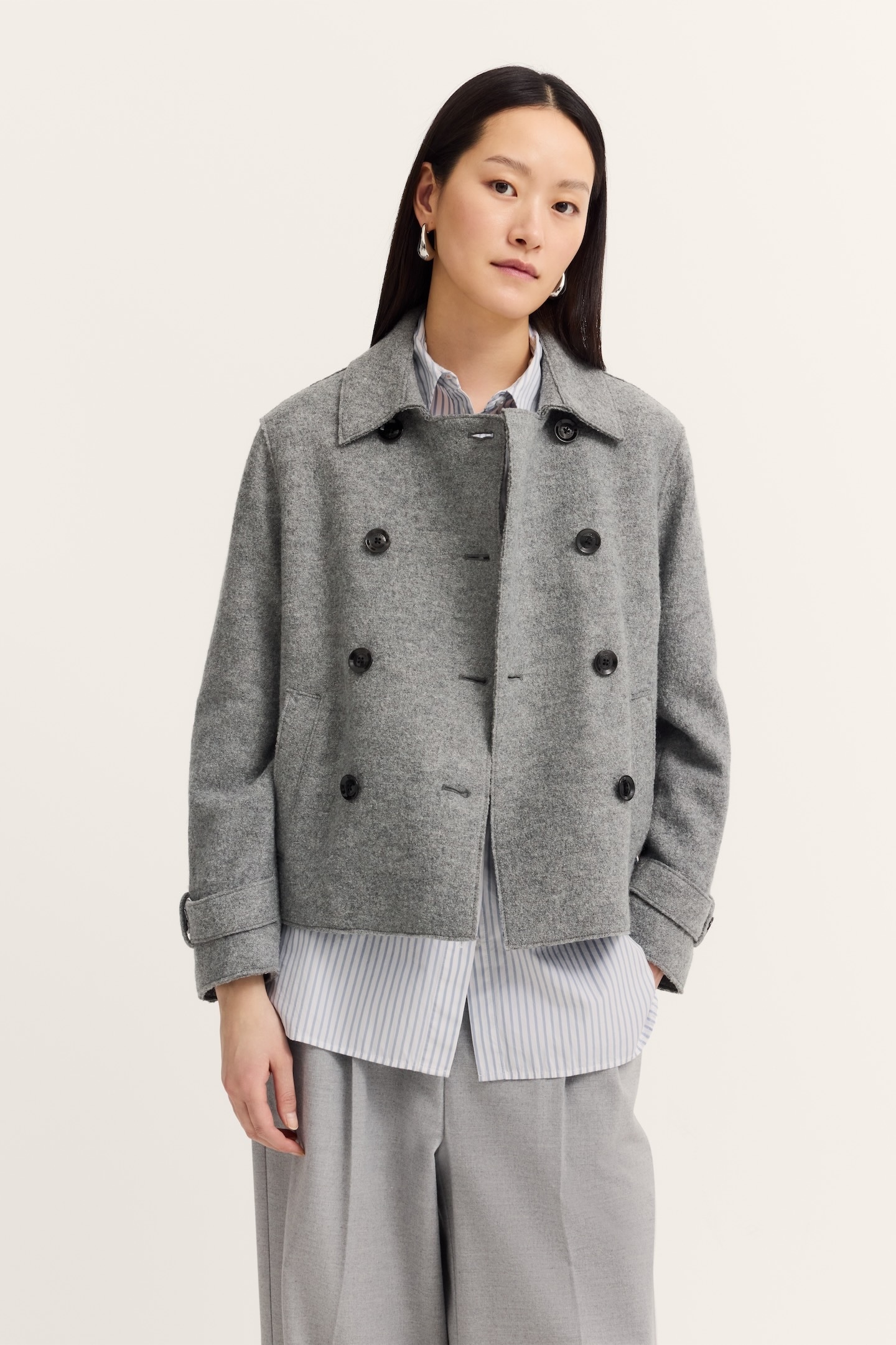 bugatti Wolljacke "Flexcity Stretch", im Loose Fit mit offenkantig gekochte günstig online kaufen