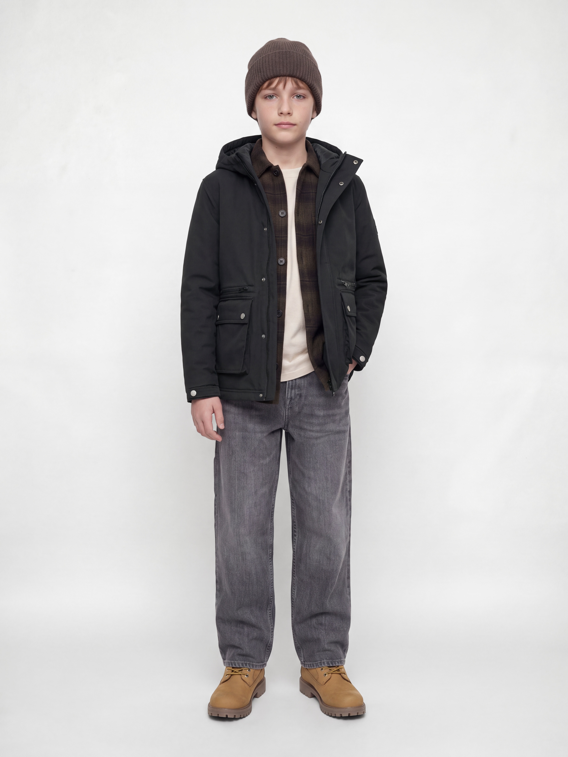 Jack & Jones Junior Parka »JJEWOLF PARKA JACKET SN JNR« mit Kapuze Kunstfaser, normal geschnitten