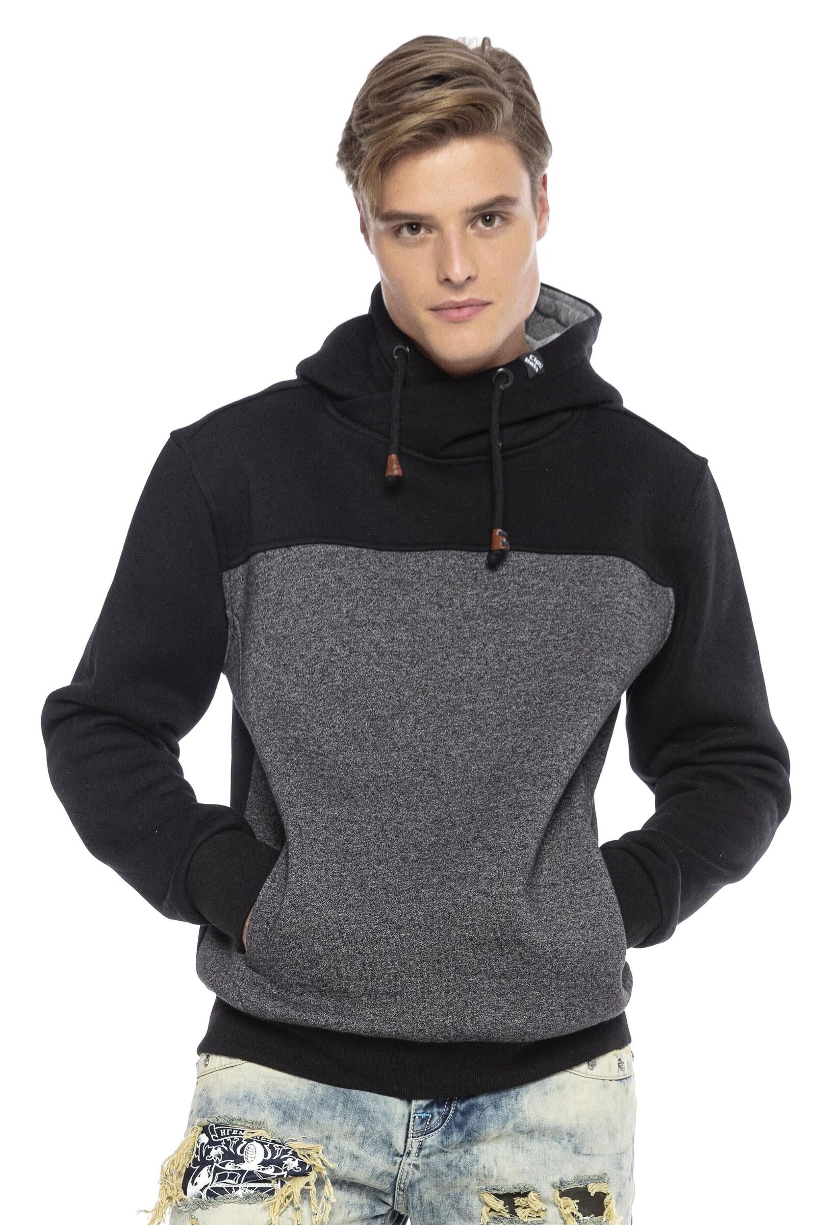 Cipo & Baxx Kapuzenpullover "Sweatshirts" 1 Stk. tlg. im Kontrast-Look günstig online kaufen