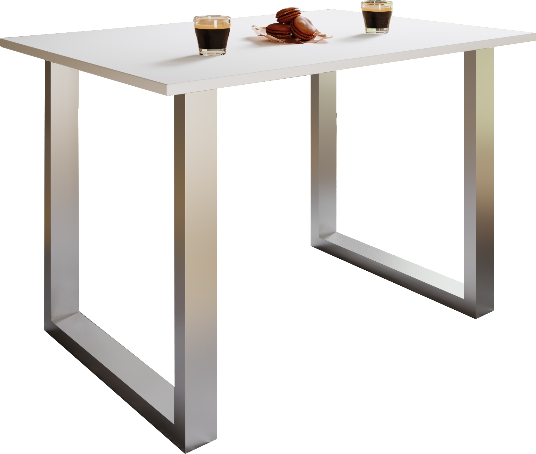 Esstisch VCM "Premium Holz Esstisch Küchentisch Xona U 140x50", weiß (silber, weiß), B:140cm T:50cm, Tische, Esstisch