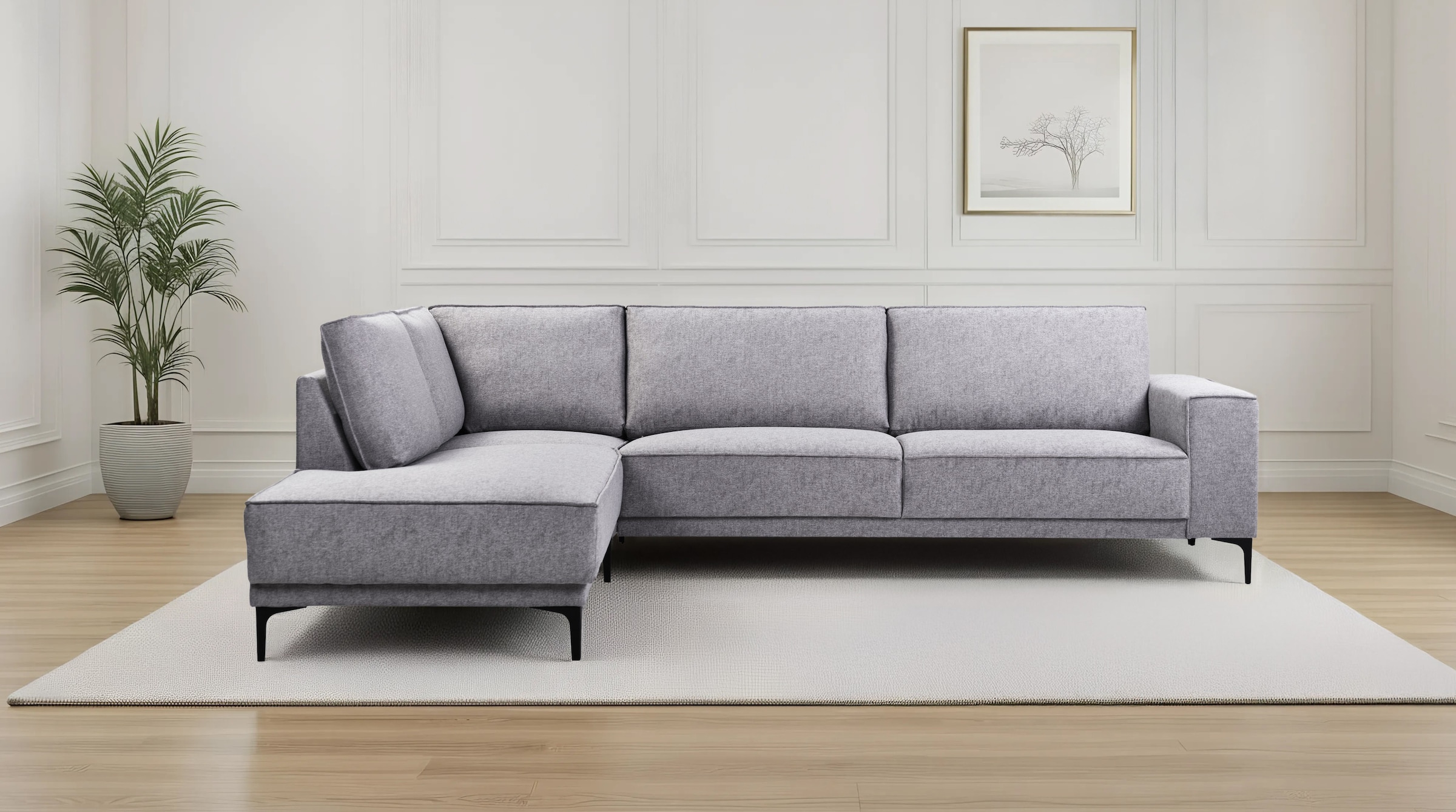 OTTO home Ecksofa "OLAND L-Form, B: 289 cm, Skandi-Design" Struktur, Flachg günstig online kaufen