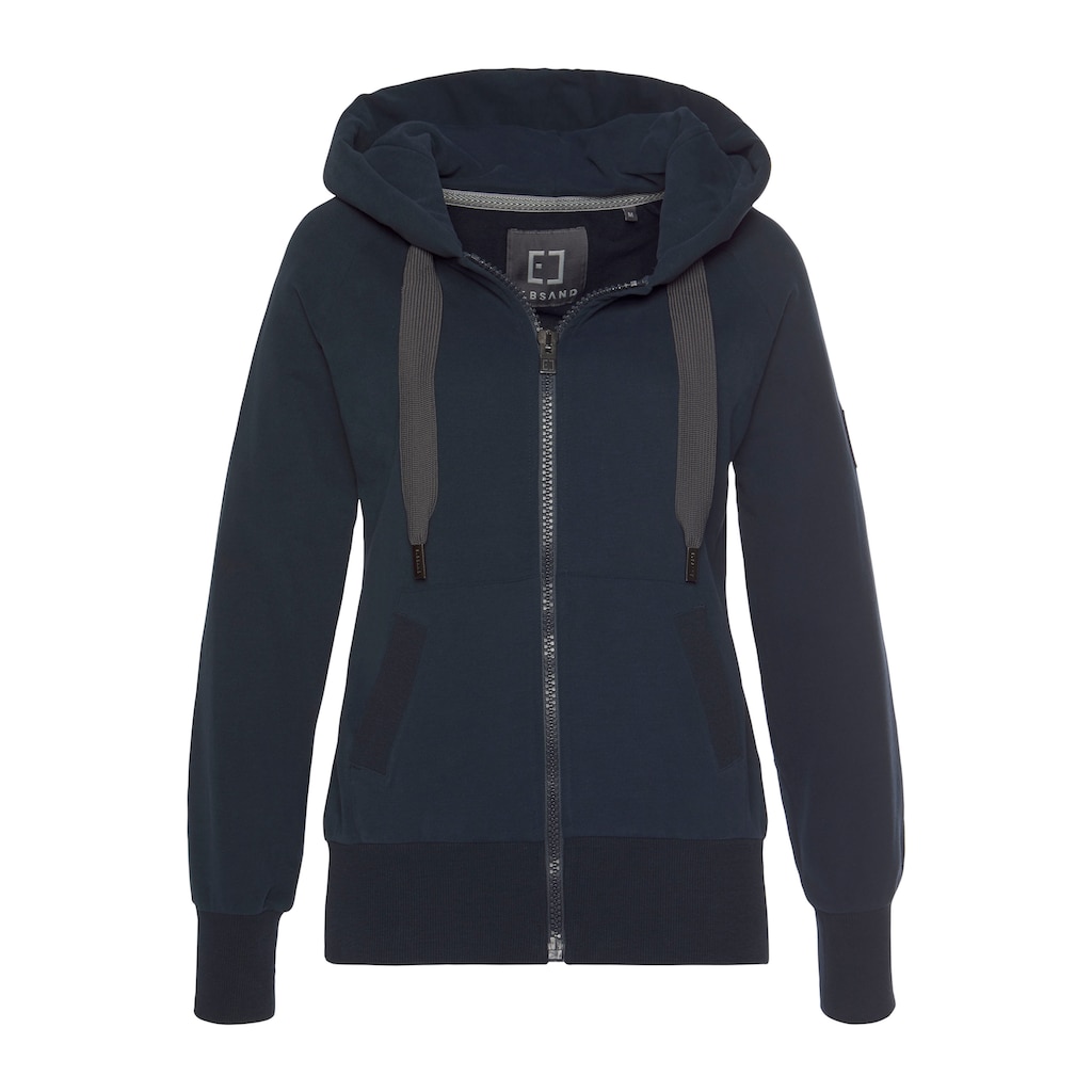 Elbsand Sweatjacke, mit Logo-Stickerei an der Kapuze, bequeme Freizeitjacke mit Taschen