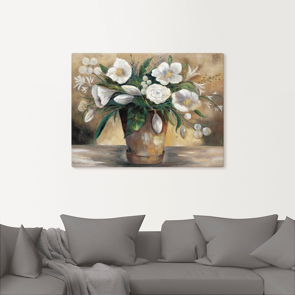 Artland Leinwandbild »Combination der Reinheit I«, Blumen, (1 St.)