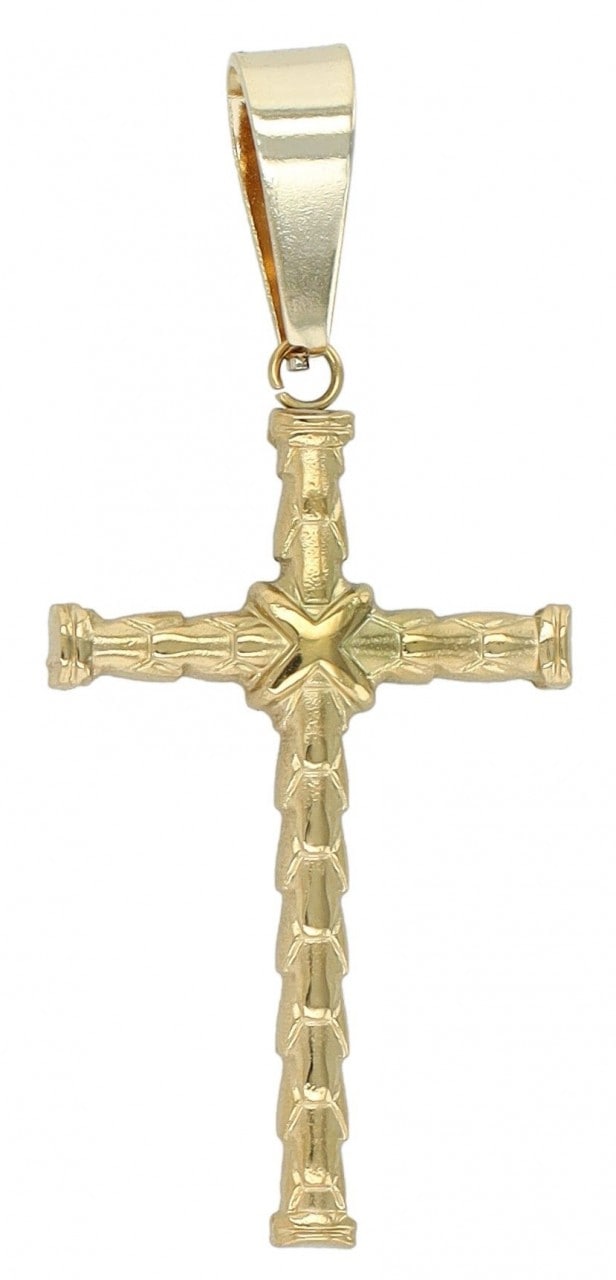 Kettenanhänger ADELIA´S "trendiger Kreuz Anhänger aus Edelstahl", gold, Schmuckanhänger, Damen, Edelstahl, Kettenanhänger