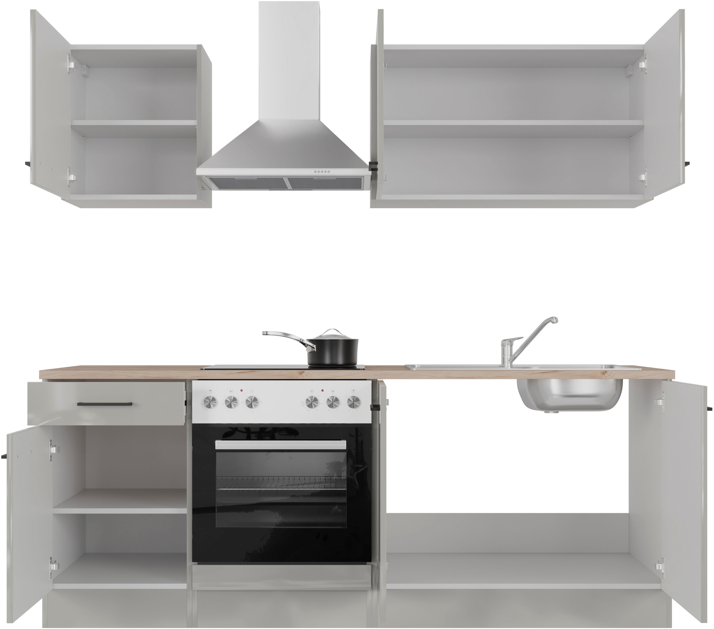 Thumbnail - Flex-Well Küchenzeile "Lund" wahlweise mit E-Geräten, Gesamtbreite 210 cm