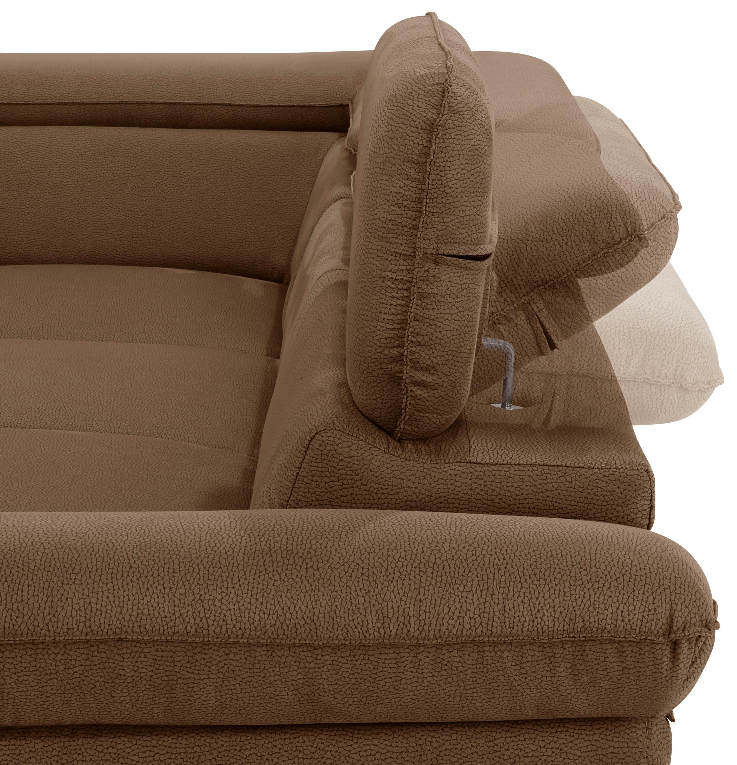 Home affaire Ecksofa »Pilot L-Form«, mit Kopfteilverstellung, wahlweise mit Bettfunktion & Bettkasten