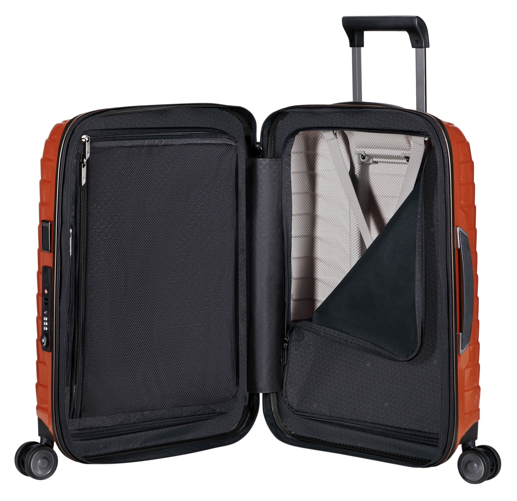 Samsonite Hartschalen-Trolley »PROXIS, verschiedene Größen und Farben« 38 l 4 Rollen arretierbares und versenkbares Druckknopf-Trolleysystem