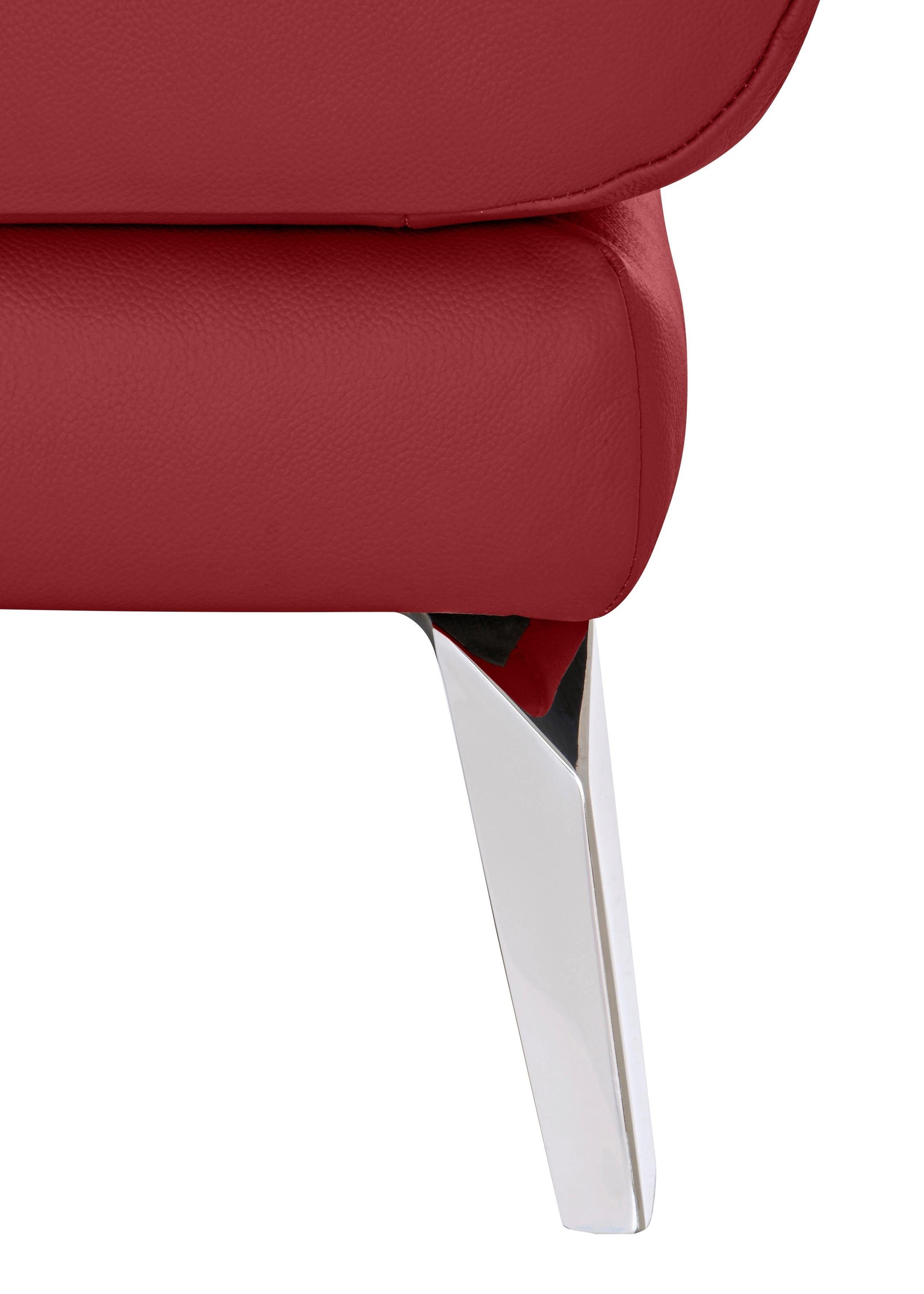 W.SCHILLIG Chaiselongue »softy«, mit dekorativer Heftung im Sitz, Füße Chrom glänzend