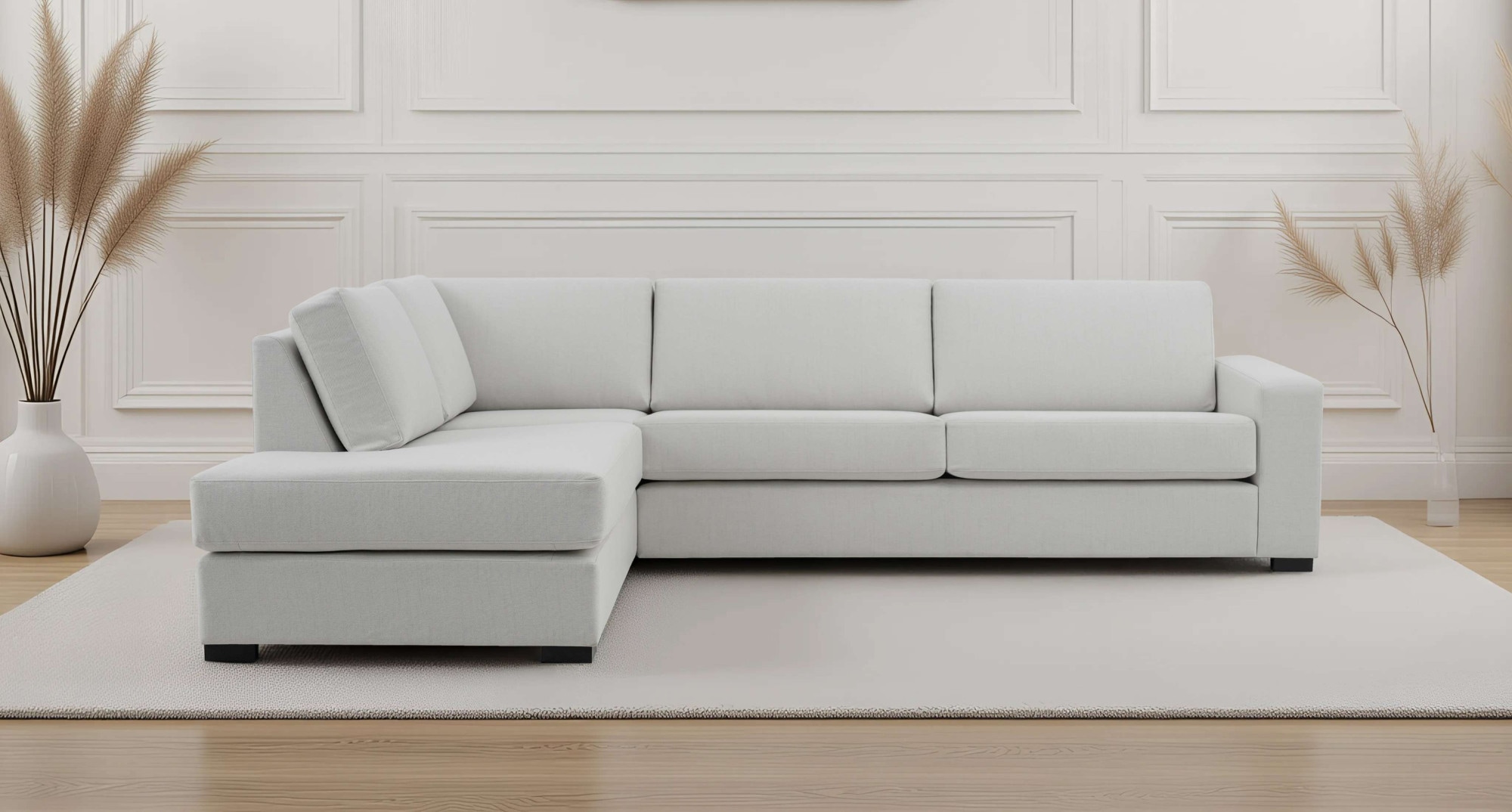 OTTO home Ecksofa "Branwell" Breite 304 cm, Struktur fein, mit Wellenunterfederung