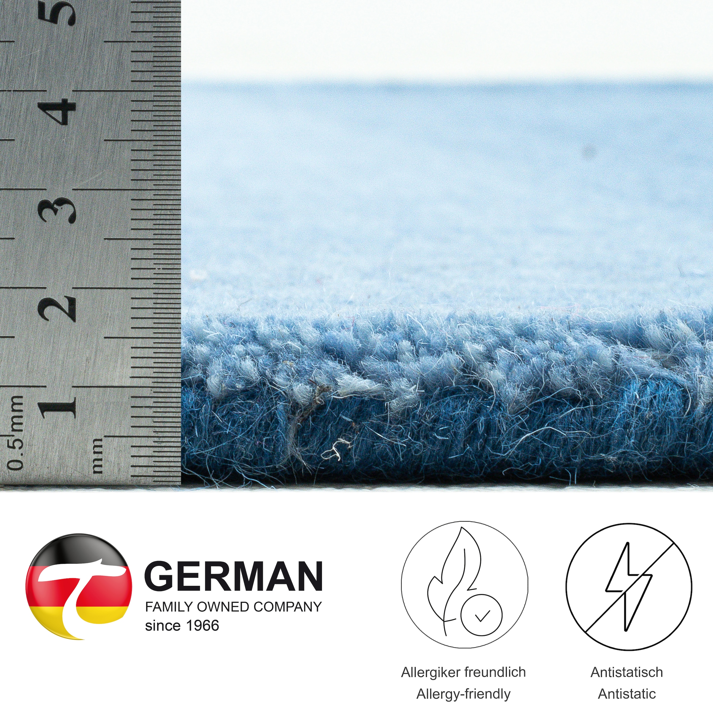 THEKO Wollteppich »Wool Comfort«, rechteckig, 14 mm Höhe, Handweb Teppich, reine Wolle, handgewebt, brilliante Farben, Scandi