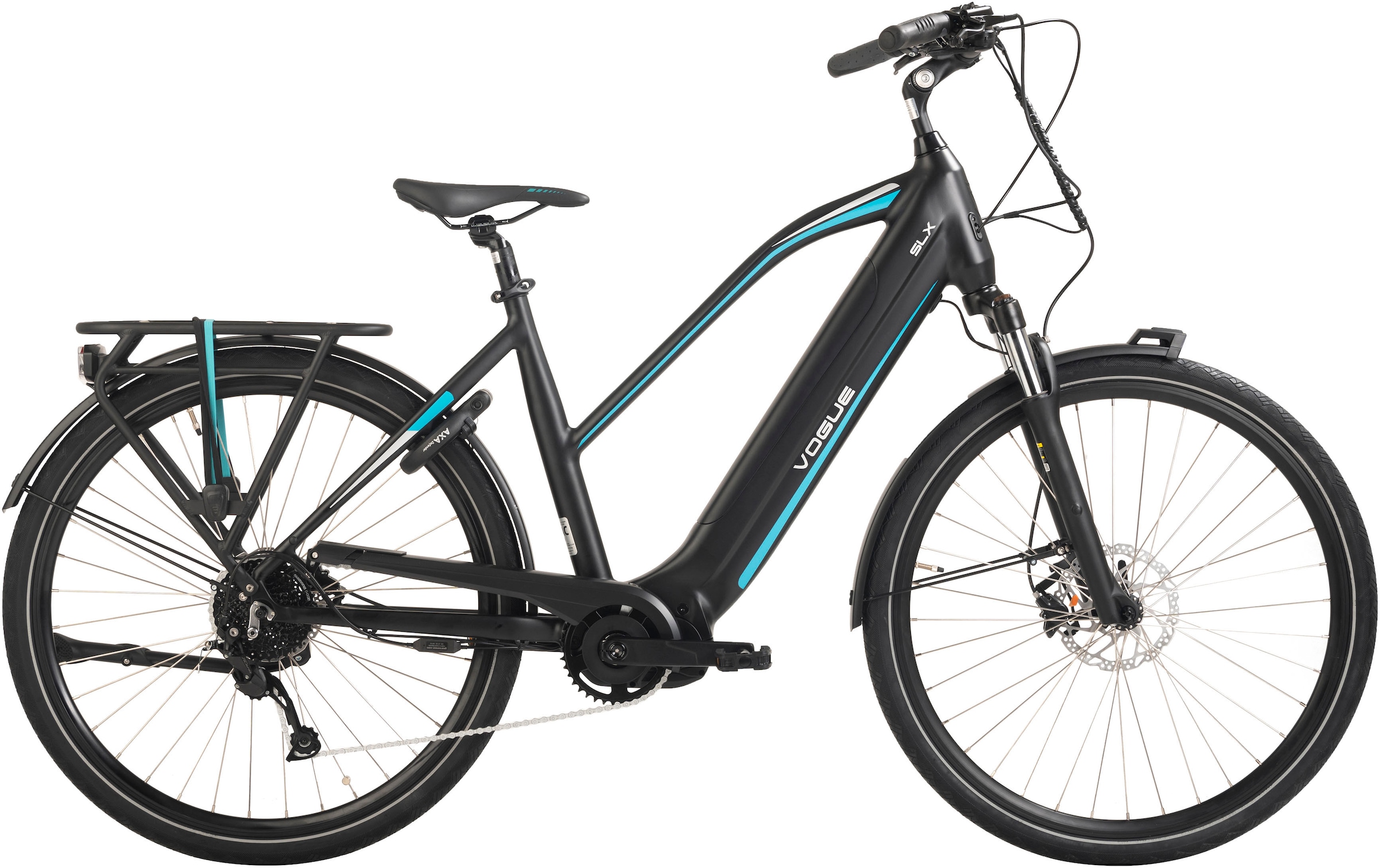 VOGUE BIKE E-Bike "SLX", 9 Gang, Shimano, Alivio, Mittelmotor 250 W, Pedelec, Elektrofahrrad für Damen u. Herren