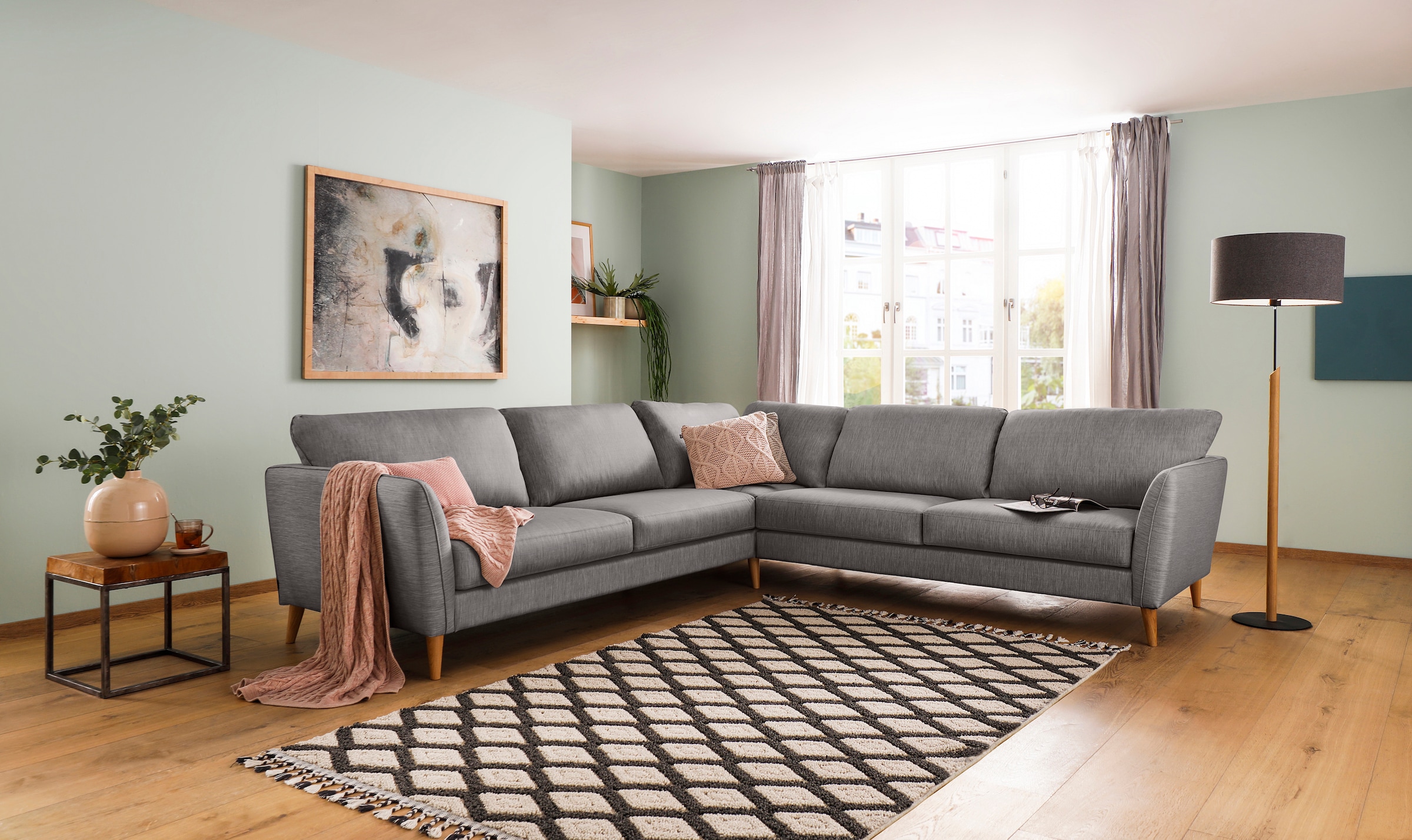 Home affaire Ecksofa "MARSEILLE 278/278 cm, L-Form,", gleichschenklig, aus günstig online kaufen