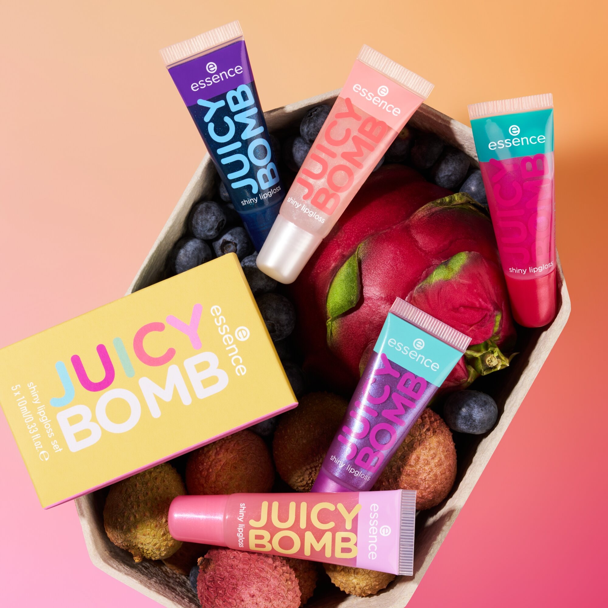 Essence Lipgloss-Set »JUICY BOMB shiny lipgloss set«