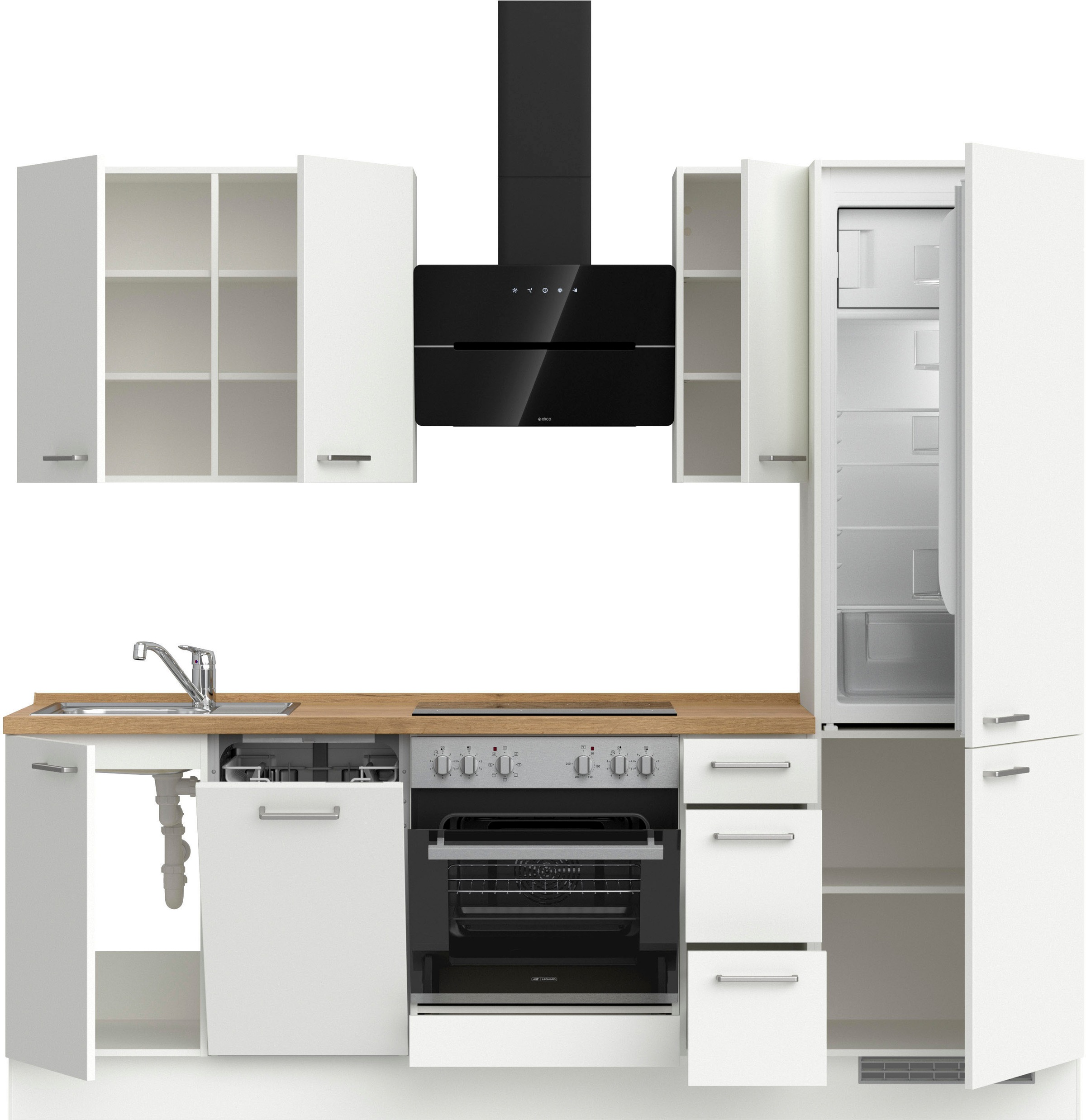 nobilia® Küchenzeile »"Touch II"«, vormontiert, Ausrichtung wählbar, Breite 240 cm, wahlw. mit E-Geräten