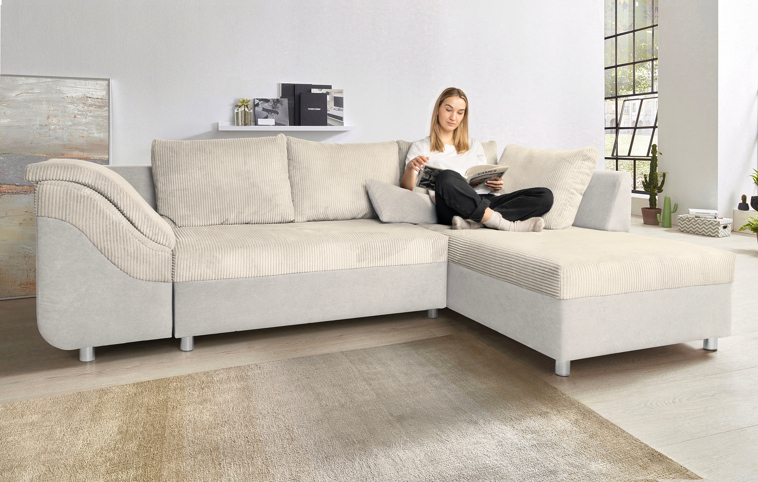COLLECTION AB Ecksofa "Sally L-Form, B: 256 cm" 1 Zierkissen, optional Schlaffunktion & Bettkasten