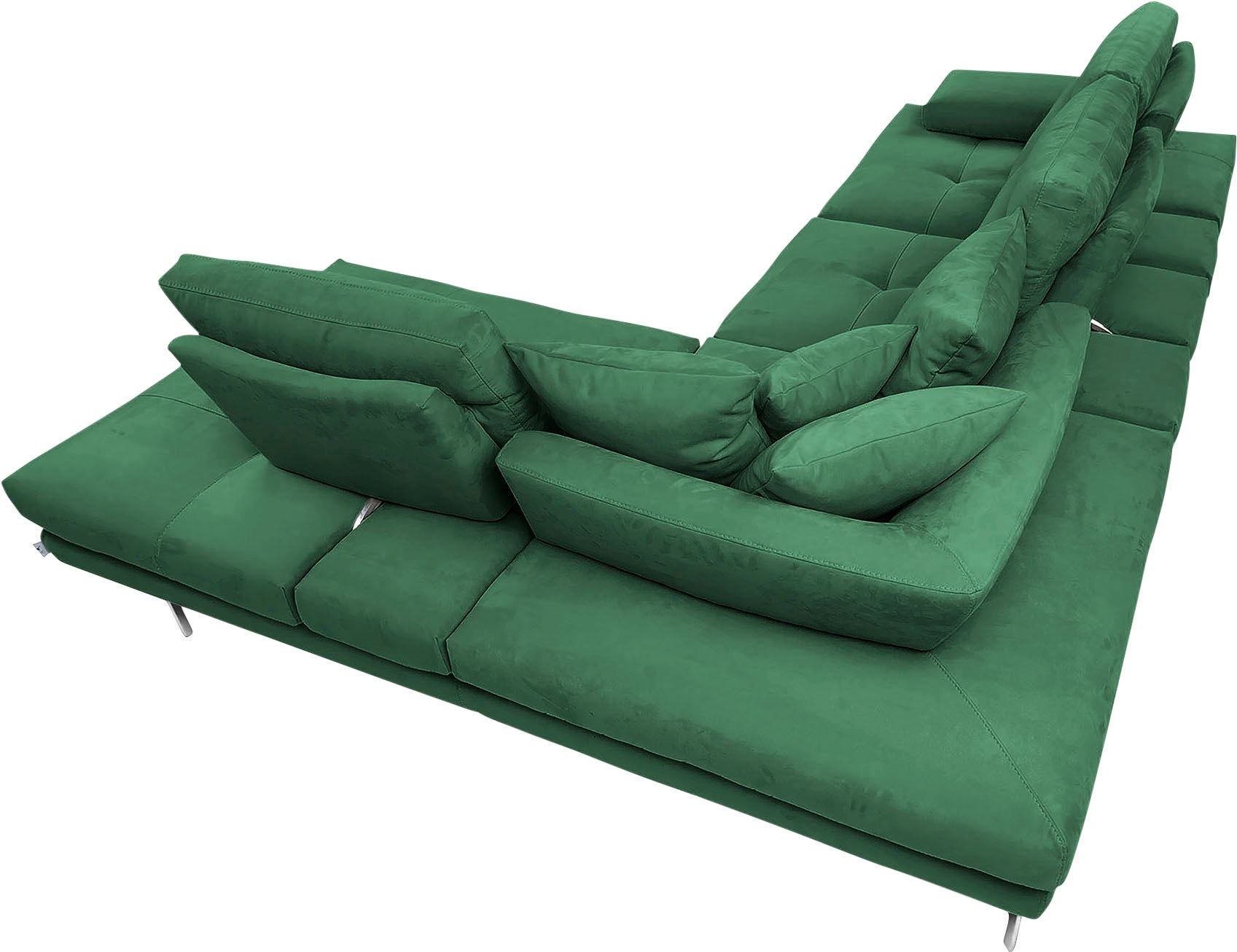 CALIA ITALIA Ecksofa »Toby Wing, L-Form, Designsofa mit sensationellem Sitzkomfort«, Sitztiefenverstell.,wahlw. mit Kissen-Set, Füße chrom glänzend