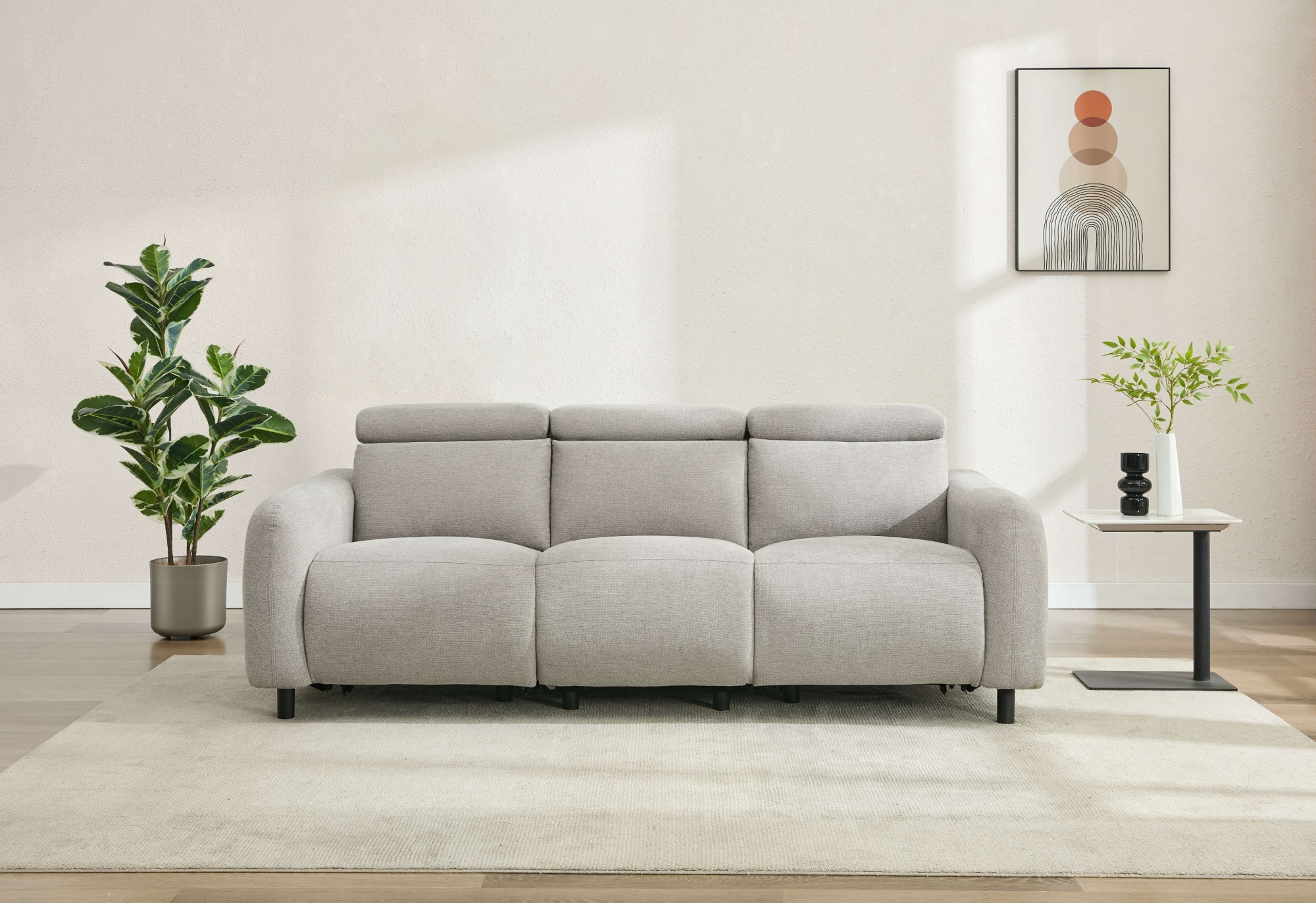 OTTO home 3-Sitzer "SKAANE Struktur-Sofa, 229 cm, manuelle-u. elektrische R günstig online kaufen