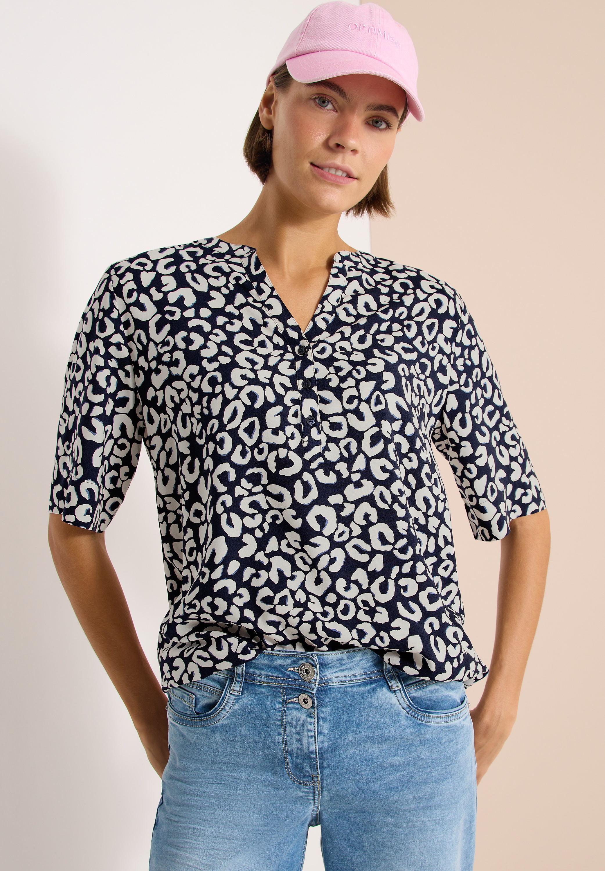 Cecil Druckbluse Sommerbluse mit Leo-Muster günstig online kaufen