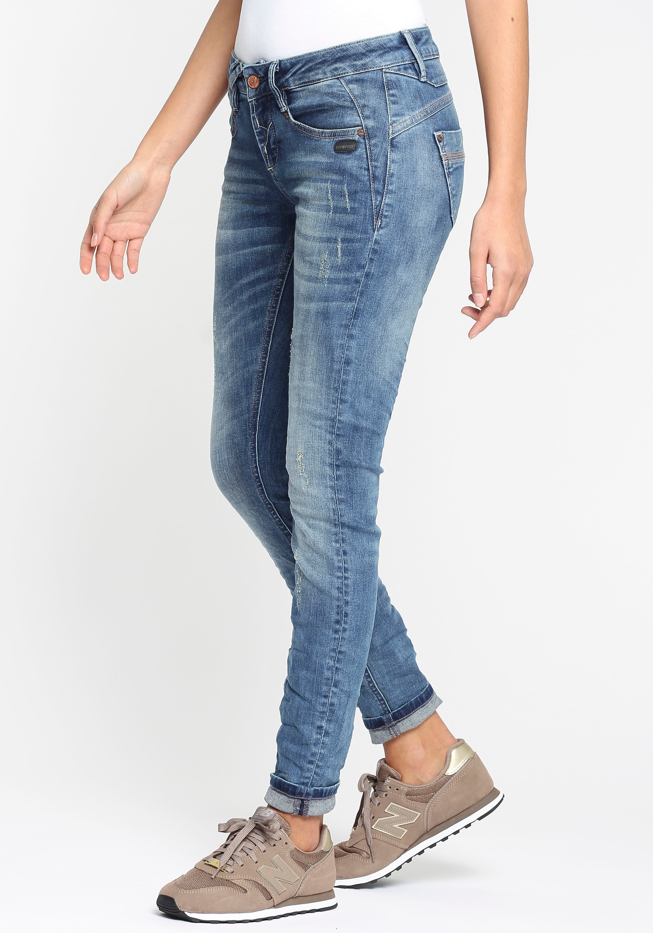 GANG Skinny-fit-Jeans »94NELE«, mit vorne gekreuzten kaufen | für BAUR Bund am Gürtelschlaufen