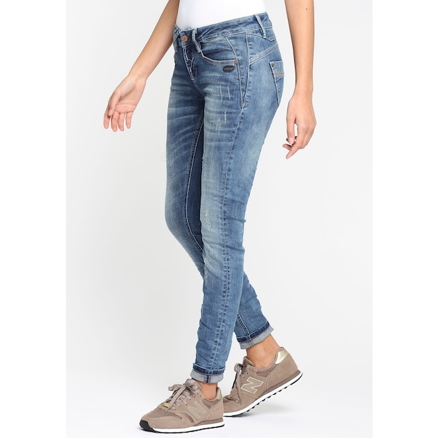 GANG Skinny-fit-Jeans »94NELE«, mit gekreuzten Gürtelschlaufen vorne am  Bund für kaufen | BAUR