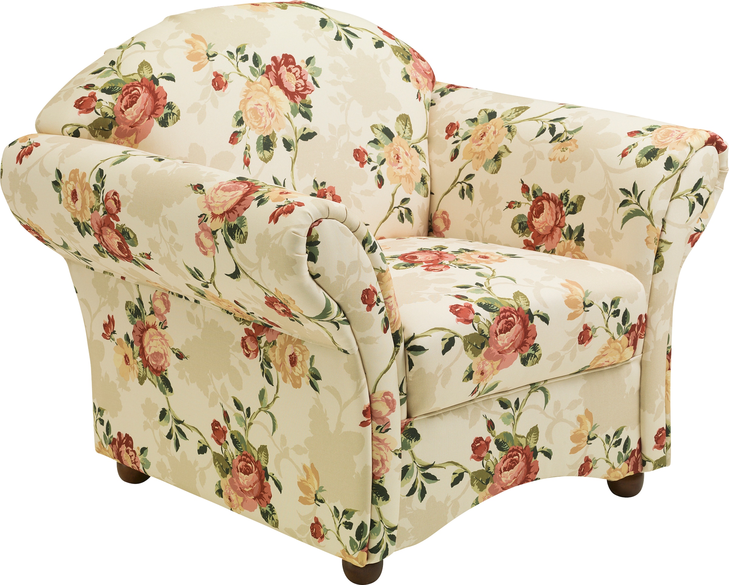 Max Winzer ® Sessel su Holz-Kugelfüßen Blumen
