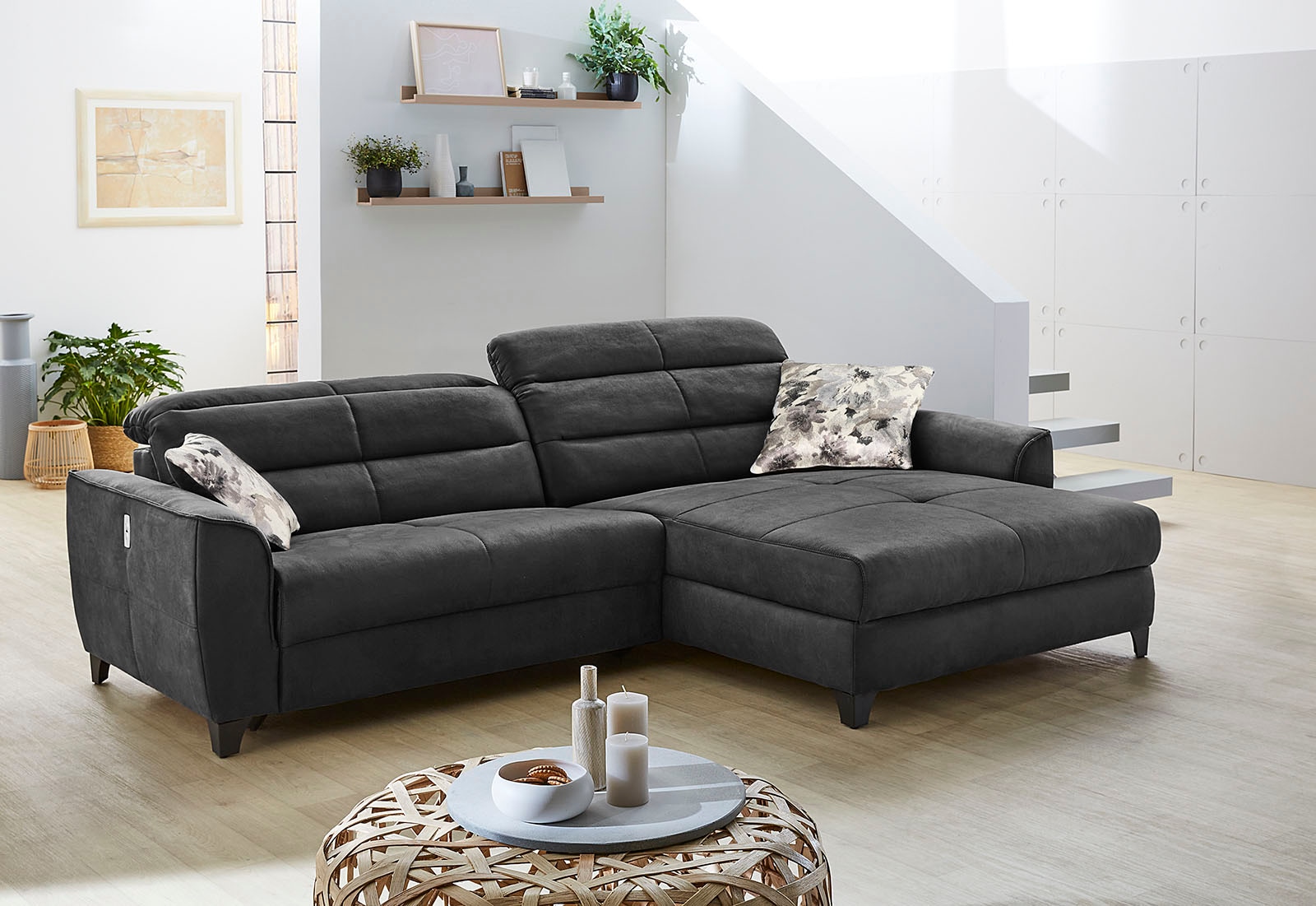 Jockenhöfer Gruppe Ecksofa »Double One L-Form«, mit 2x 120cm breiten, elektromotorischen Relaxfunktionen