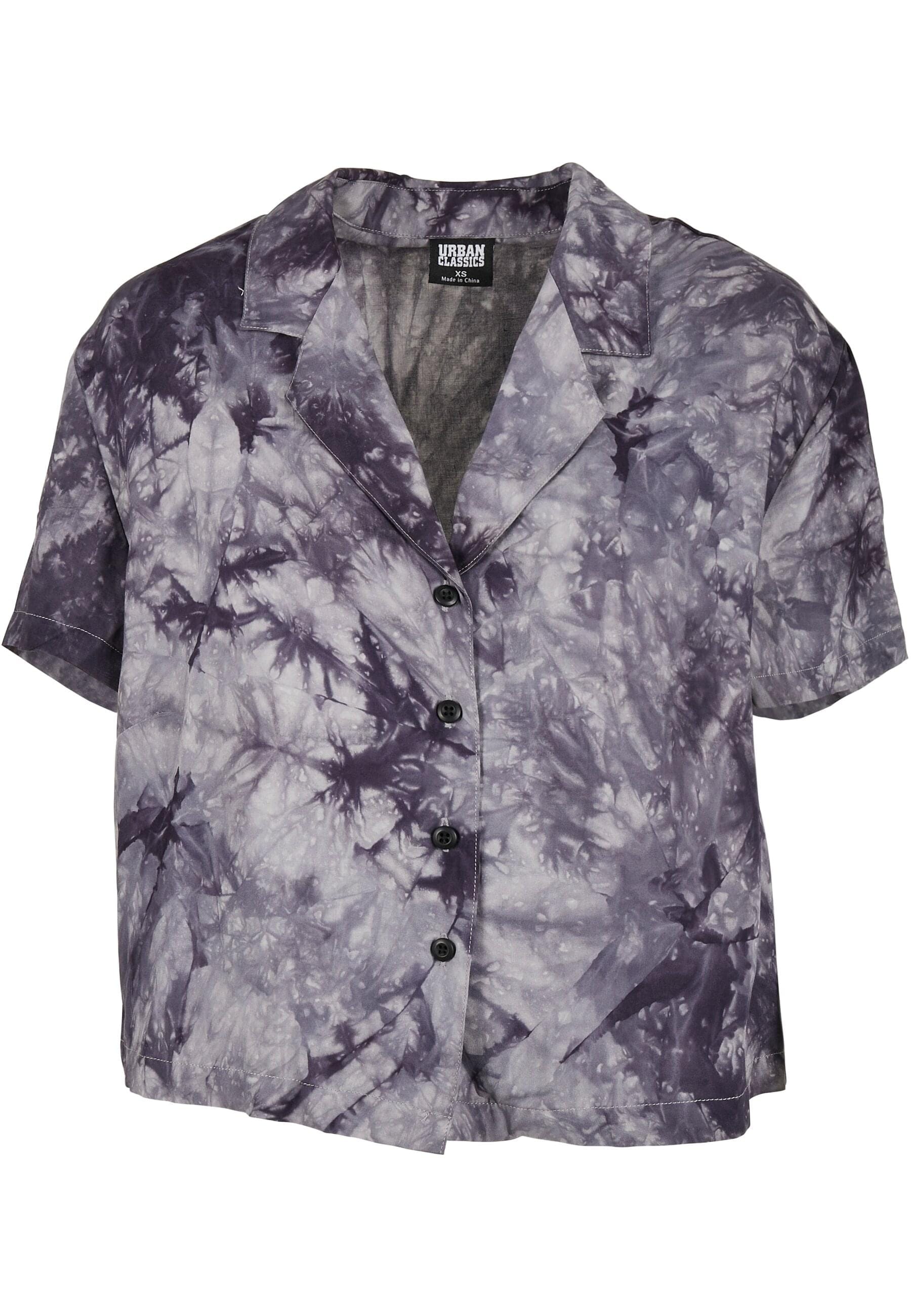 URBAN CLASSICS Klassische Bluse "Urban Classics Damen Ladies Viscose Tie Dye Resort Shirt"