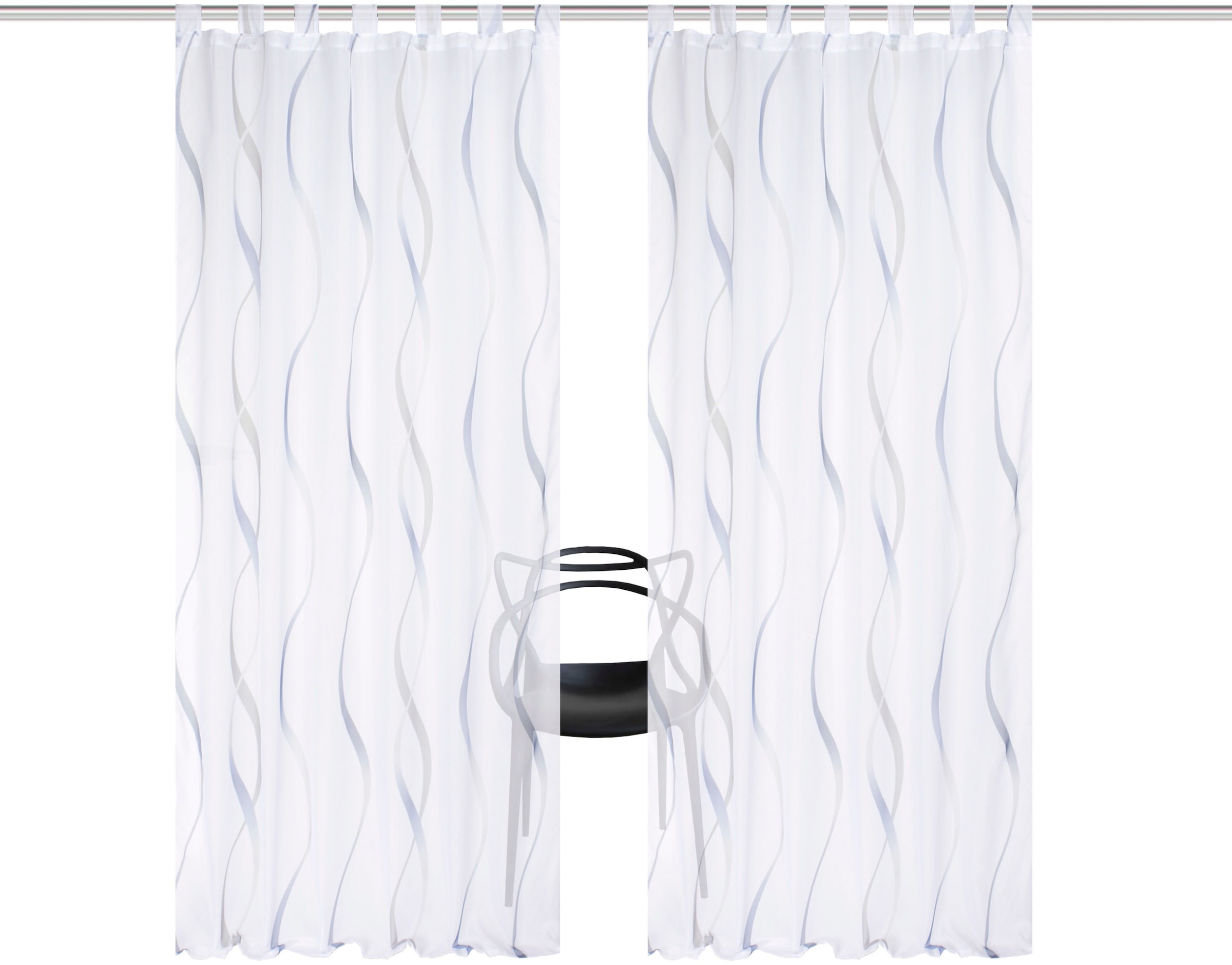 HOME WOHNIDEEN Vorhang »SCHLAUFENSCHAL«, (2 St.), 2er Pack Schlaufenschal bedruckt