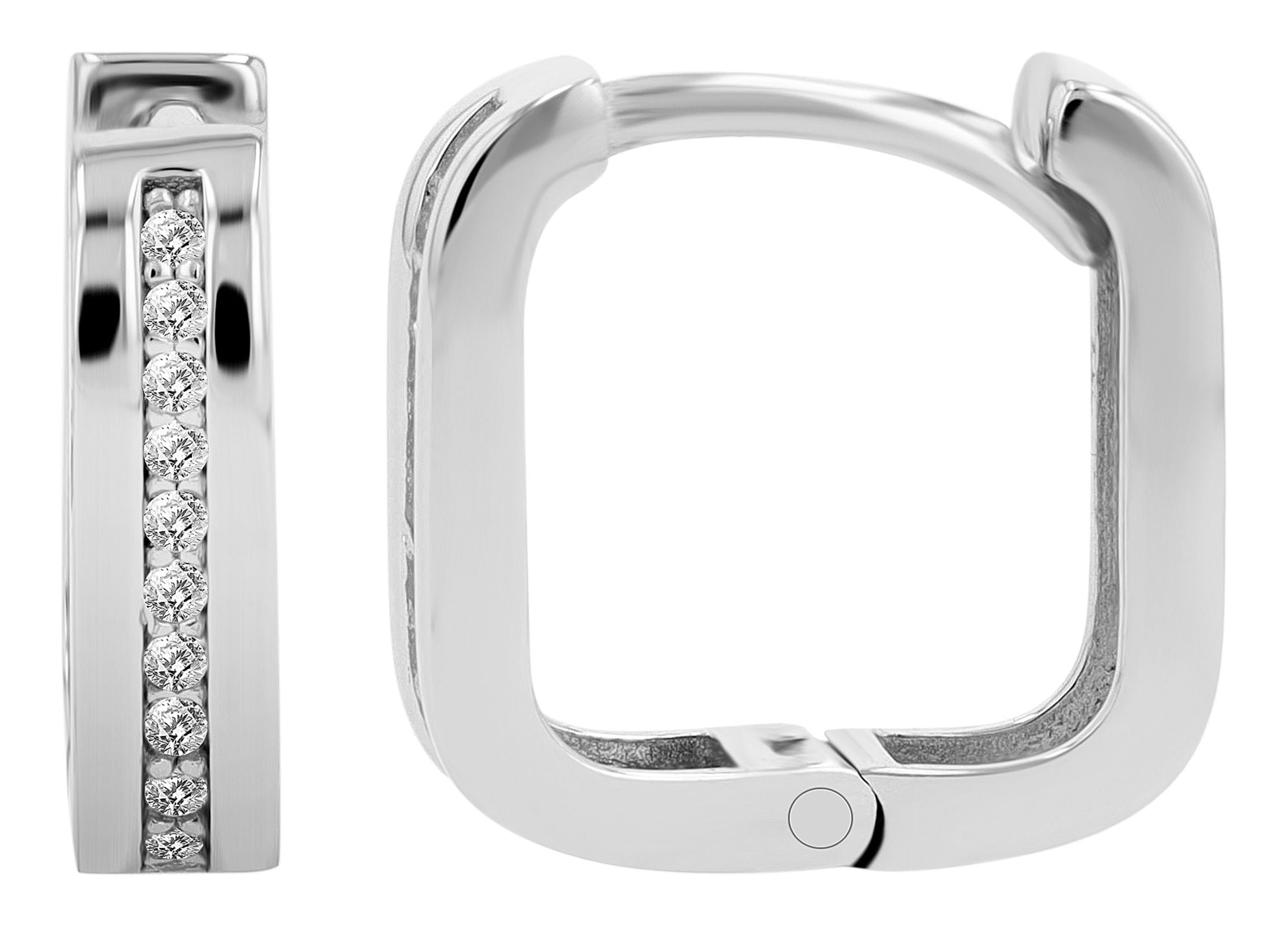 Adelia´s Klappcreolen »Damen Ohrringe – Klappcreole aus 925 Silber mit Zirkonia« Ein stilvolles Geschenk für besondere Momente