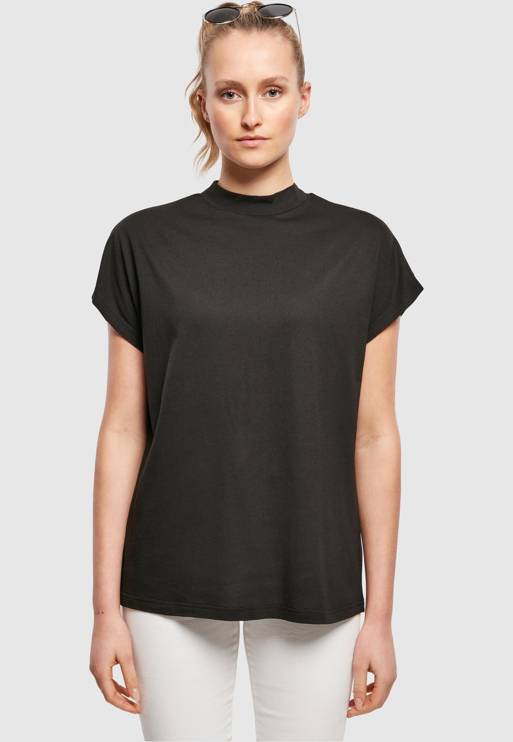 URBAN CLASSICS Kurzarmshirt »Urban Classics Damen Ladies Oversized Cut On Sleeve Viscose Tee«, (1 tlg.)