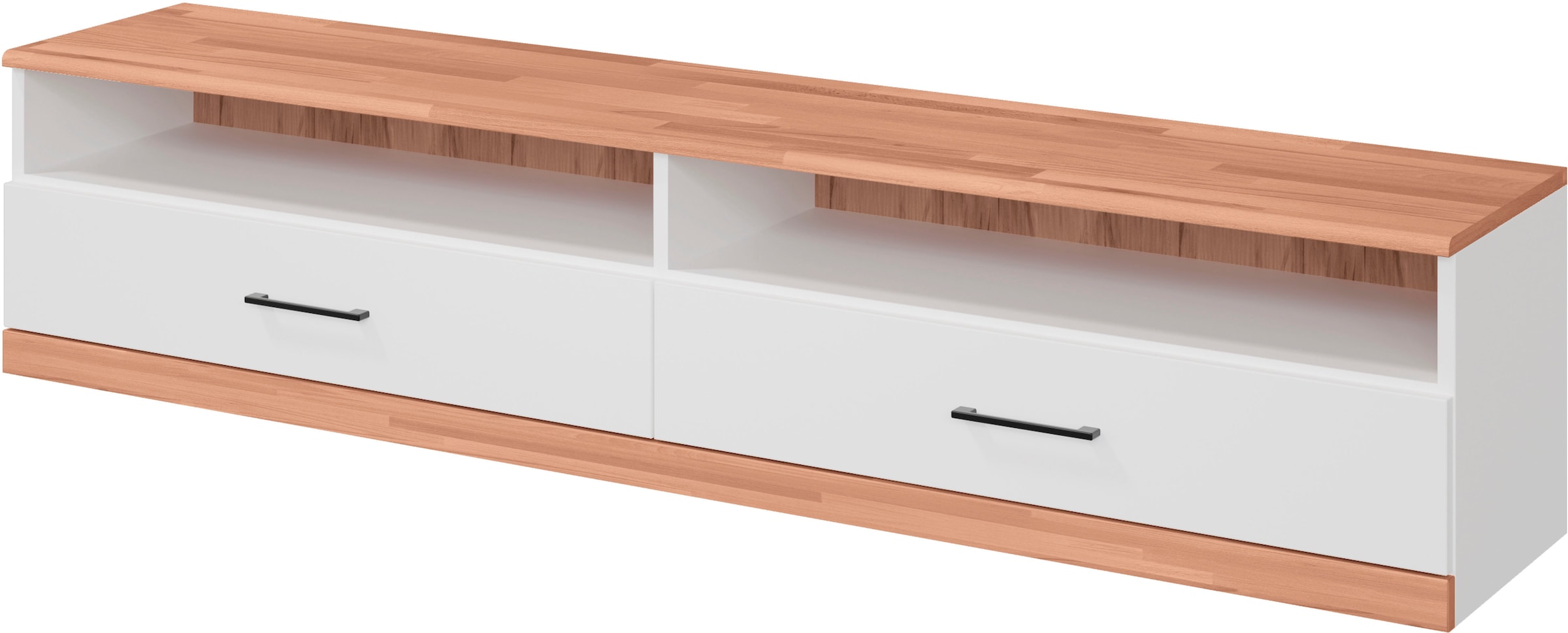 Home affaire Lowboard "Ribe,140cm breit,38cm hoch mit 2 Klappen", Oberplatt günstig online kaufen