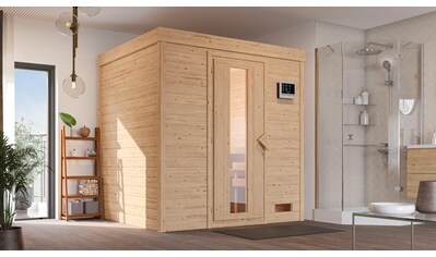 Sauna »"Collin" naturbelassen mit Ofen 3,6 kW Bio ext. Strg.«