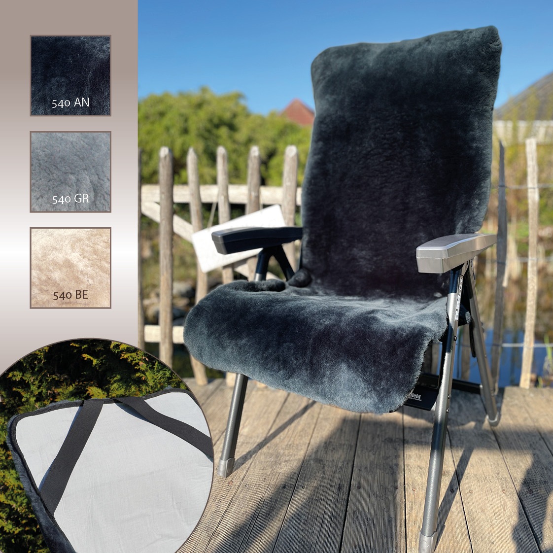 Heitmann Felle Überwurf "Lammfell-Auflage für Garten- und Campingstühle, Si günstig online kaufen