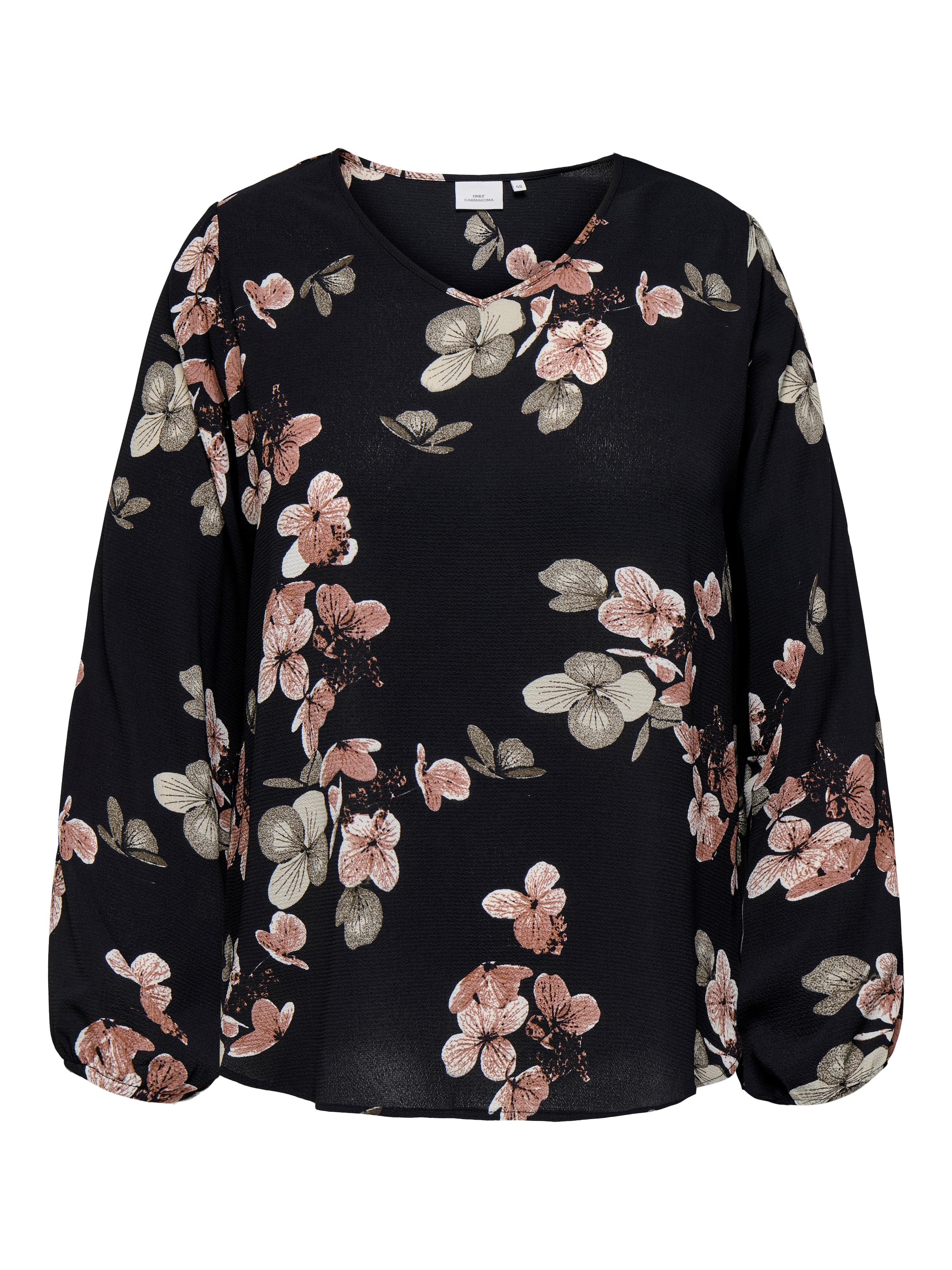 ONLY CARMAKOMA Blusenshirt "CARVICA LIFE L/S V-NECK TOP WVN NOOS" günstig online kaufen