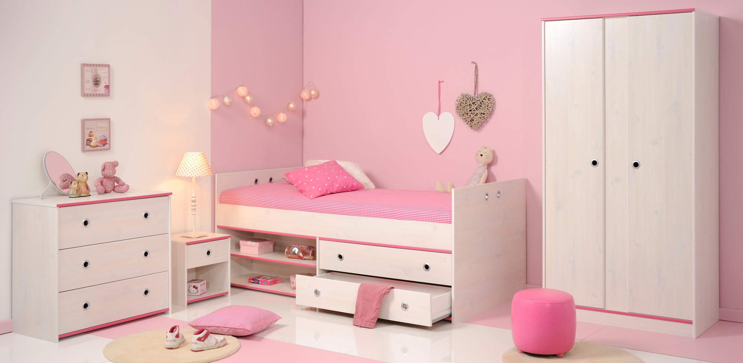 Parisot Jugendzimmer-Set "Smoozy" Set, Stauraumbett, Nachttisch, Kleidersch günstig online kaufen
