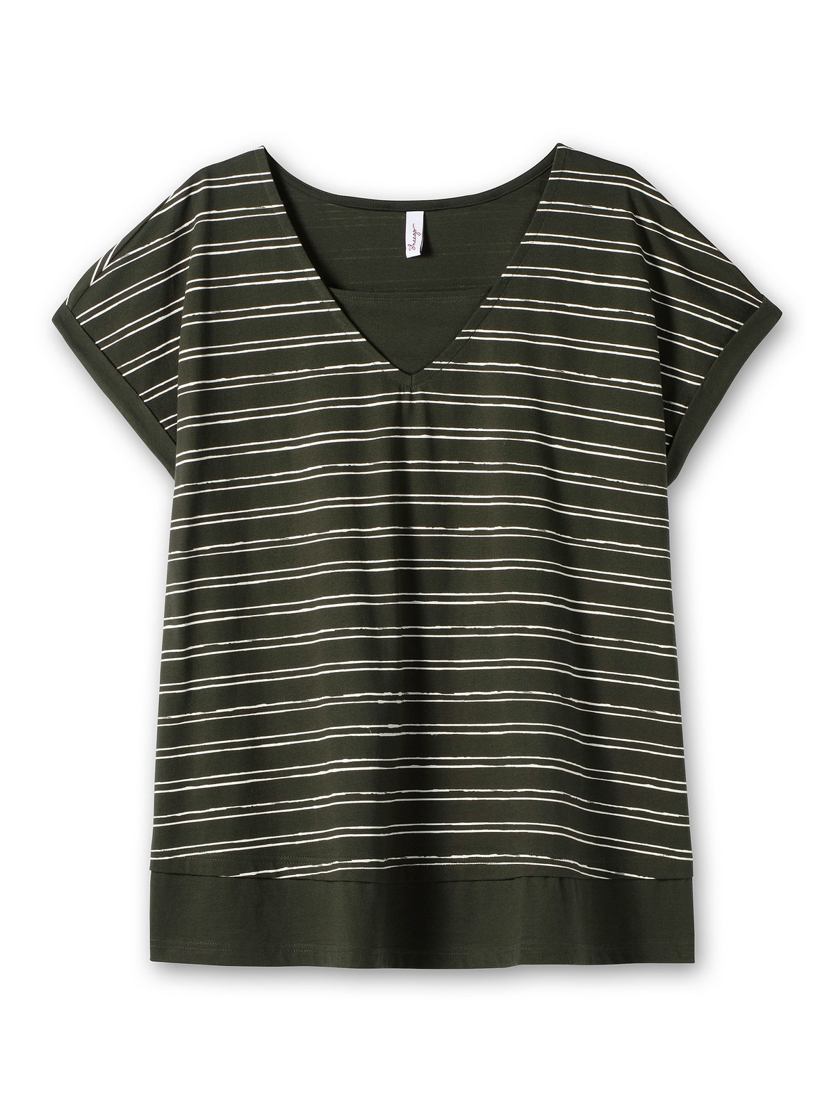Sheego T-Shirt »Große Größen«, im aus | kaufen reiner BAUR Lagenlook, online Baumwolle