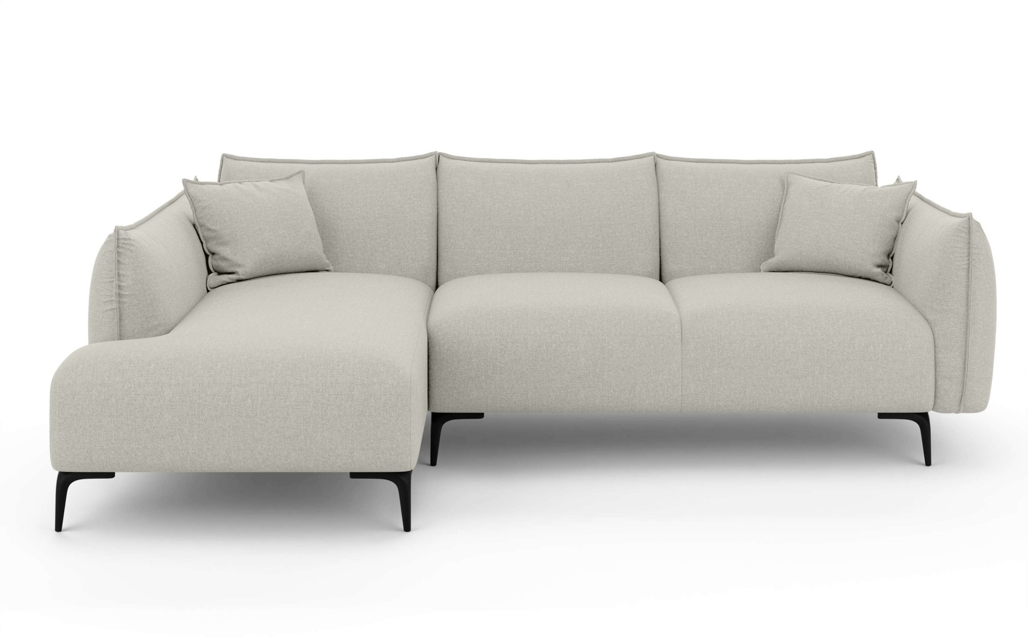 LeGer Home by Lena Gercke Ecksofa »Adelita mit Ottomane links oder rechts bestellbar, B/H/T 270/97/168«, L-Form mit Wellenunterfederung, enthält 2 Zierkissen