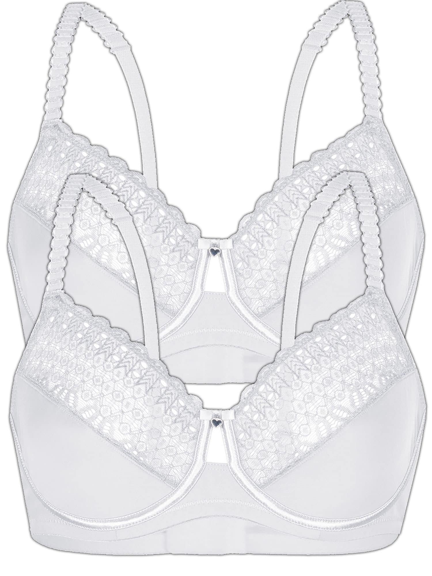 SASSA Damen Bügel-BH "2er Pack Bügel BH LOVELY SECRET", Gr. 95, weiß, Stoff, Obermaterial: 90% Polyamid PA. 10% Elasthan EL., BHs