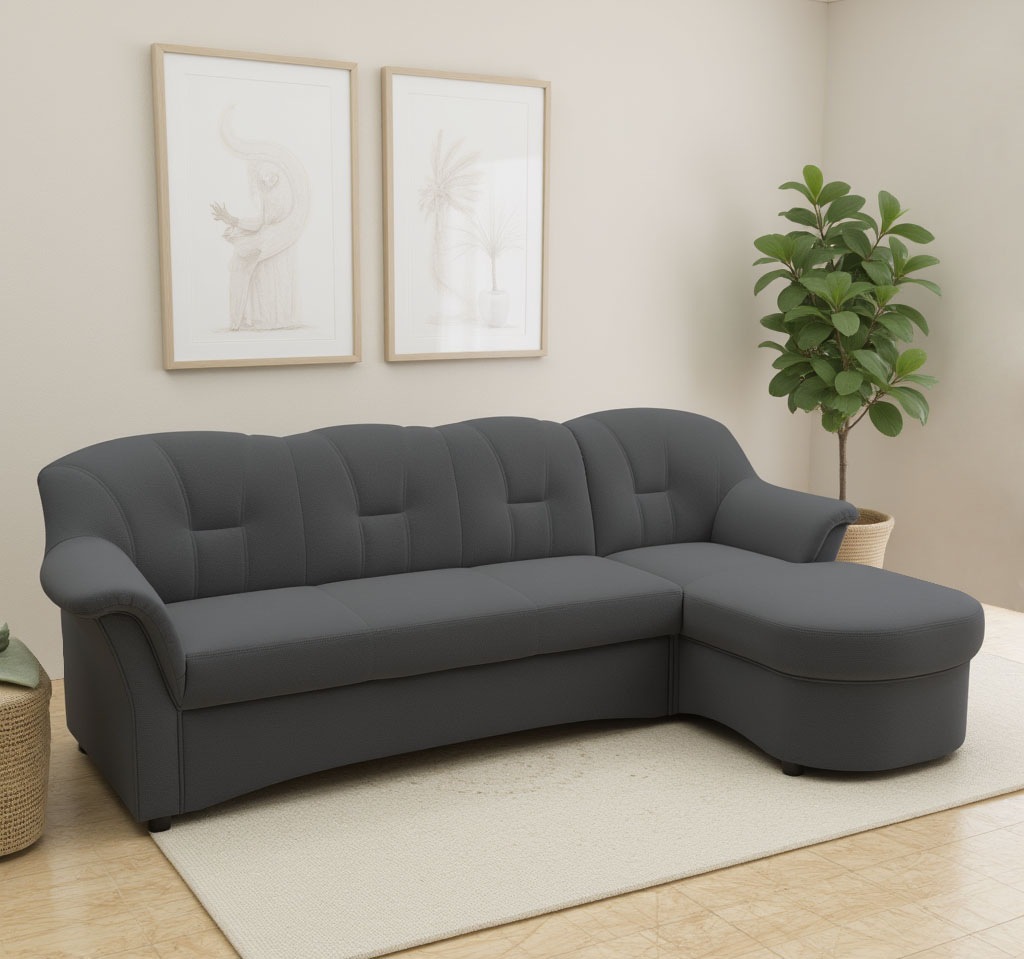 DOMO collection Ecksofa "FLORES Schlafsofa, 233x142x86 cm, L-Form" whlw. mit Bettfunktion, whlw. mit Federkern