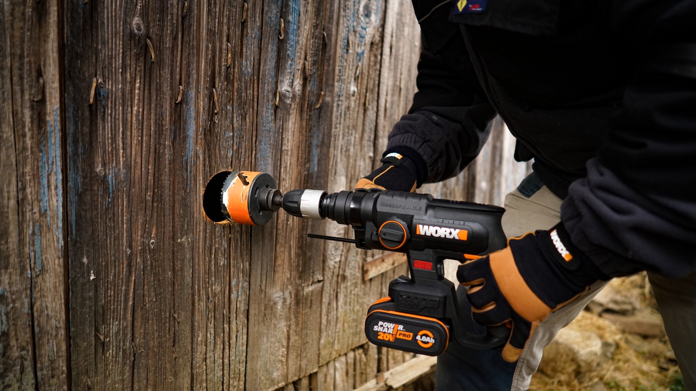Worx Akku-Bohrhammer »NITRO WX381«, (Set), Brushless-Motor, 3-In-1, inkl. Akku & Schnellladegerät