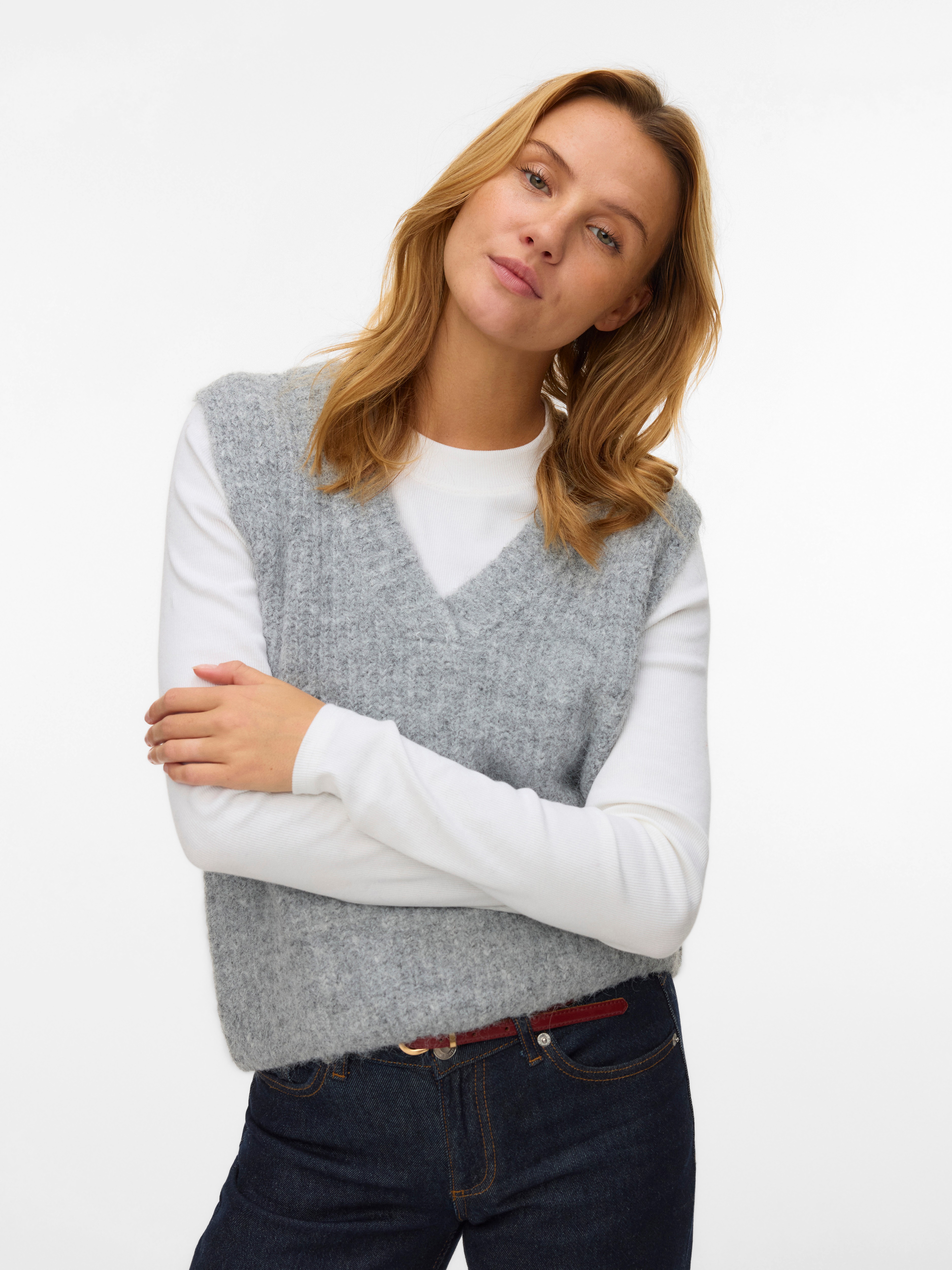Thumbnail - Vero Moda Pullunder "VMNOVAH RIB SL V-NECK VEST NOOS"