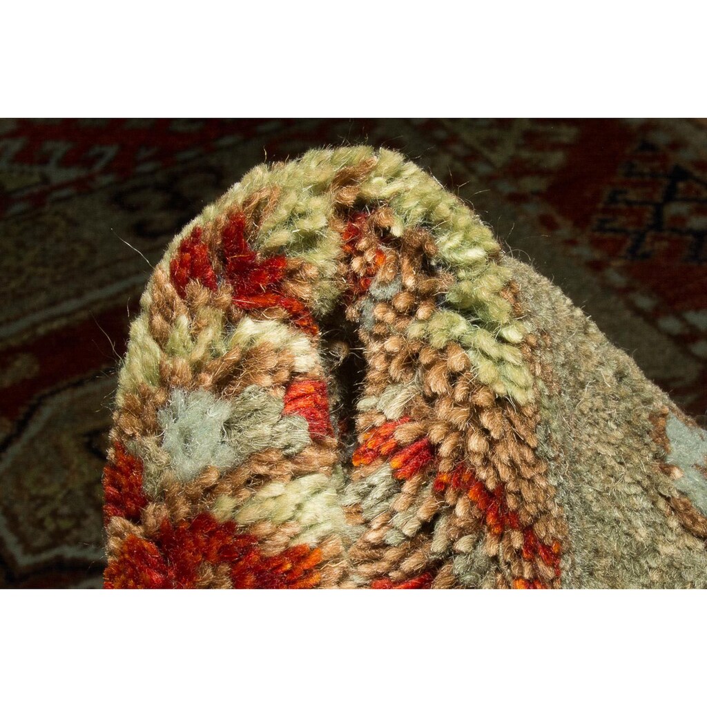 morgenland Wollteppich »Kazak Teppich handgeknüpft grün«, rechteckig