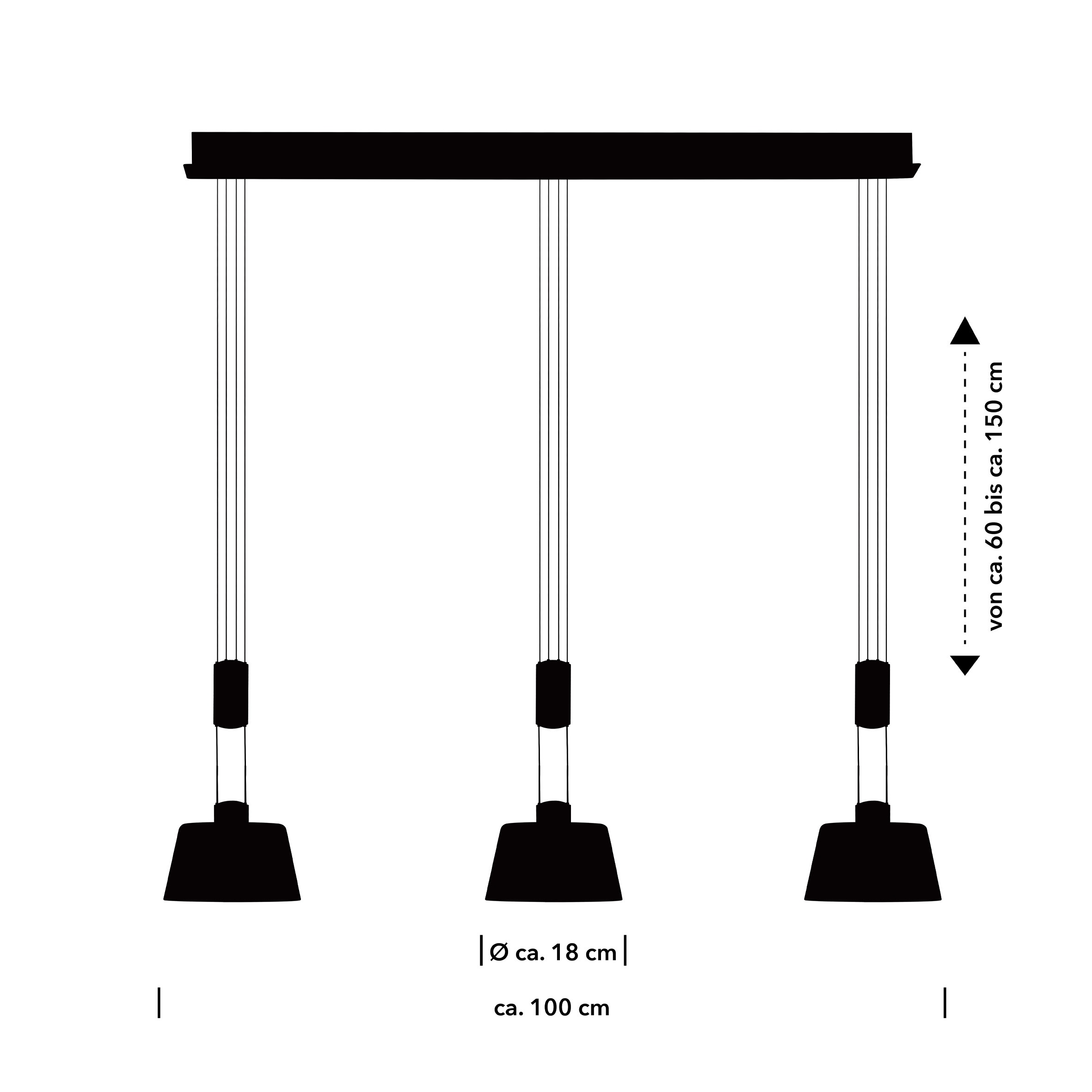 HELL höllisch gutes Licht LED Pendelleuchte »ELEGANCE« LED-Modul 1 Stk. Warmweiß dimmbar über Wanddimmer, Höhenverstellbar