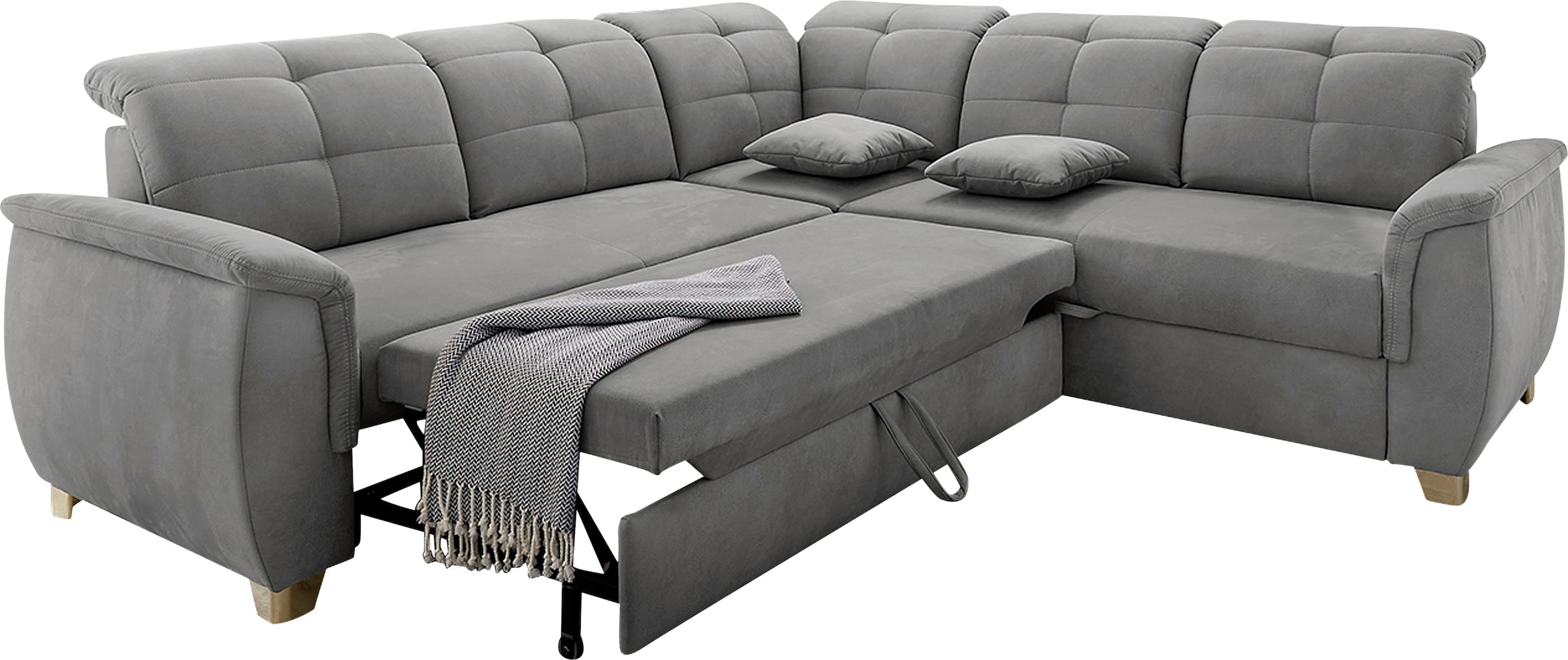 Jockenhöfer Gruppe Ecksofa Udine, verstellbare Kopfteile, Gästebett- und Relaxfunktion