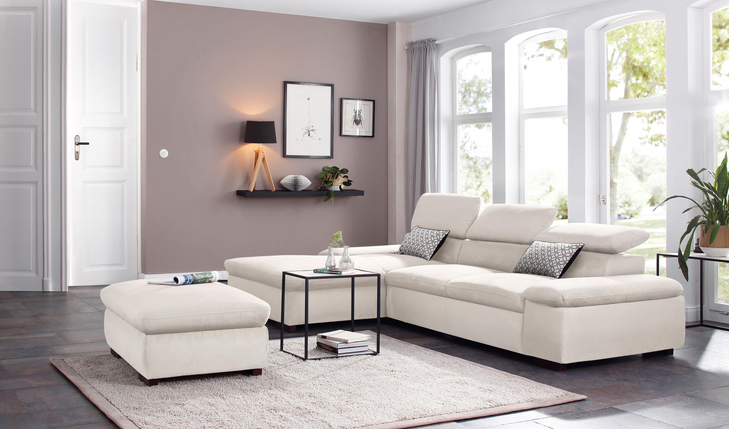 Home affaire Ecksofa »Alberto L-Form«, mit Kopfteilverstellung, wahlweise mit Bettfunktion